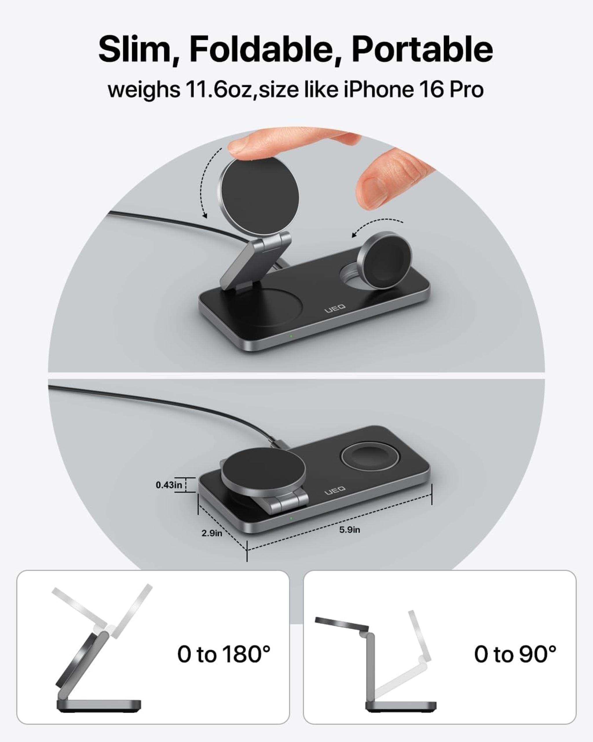 3-in-1 Foldable Magnetic Wireless Charging Station