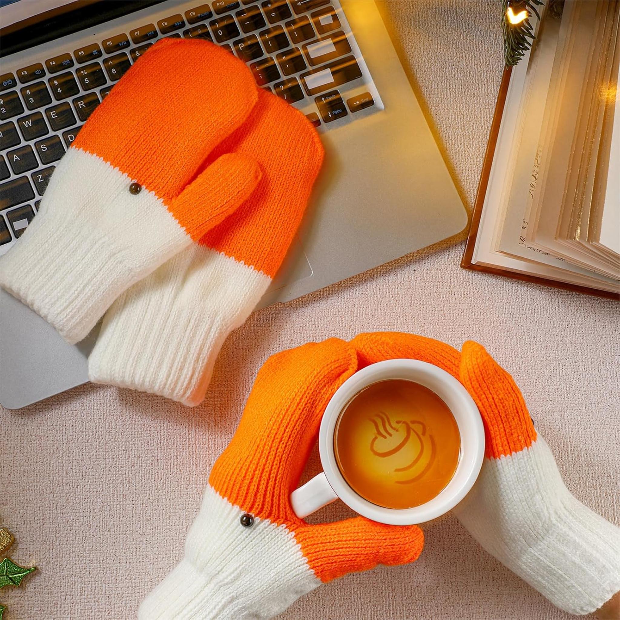 Winter Goose Gloves with Thermal Lining - Cute Mittens for Women