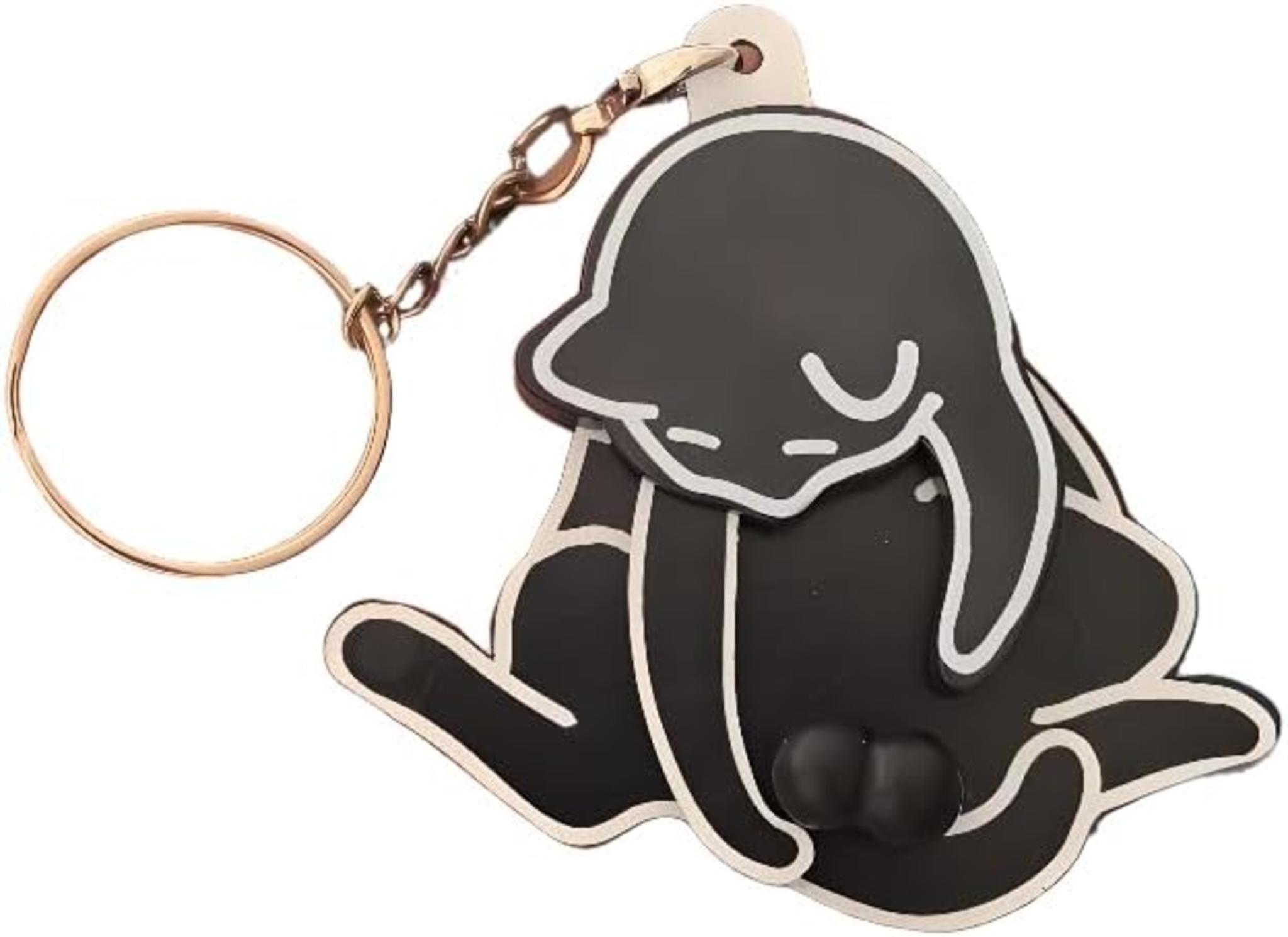 Interactive Rotating Cat Keychain with Wiggling Eggs - Fun Fidget Toy for Bags & Keys