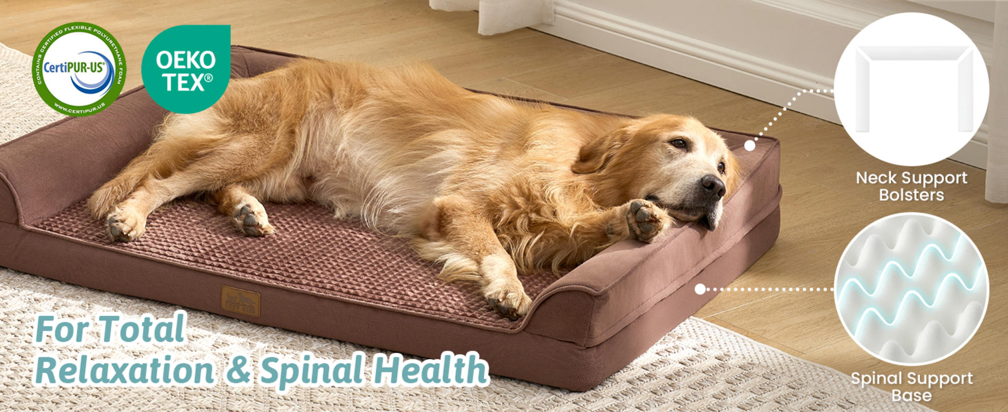 Egg Crate Foam Sofa for Pets Up to 100 lbs - U-Shaped Design image 9