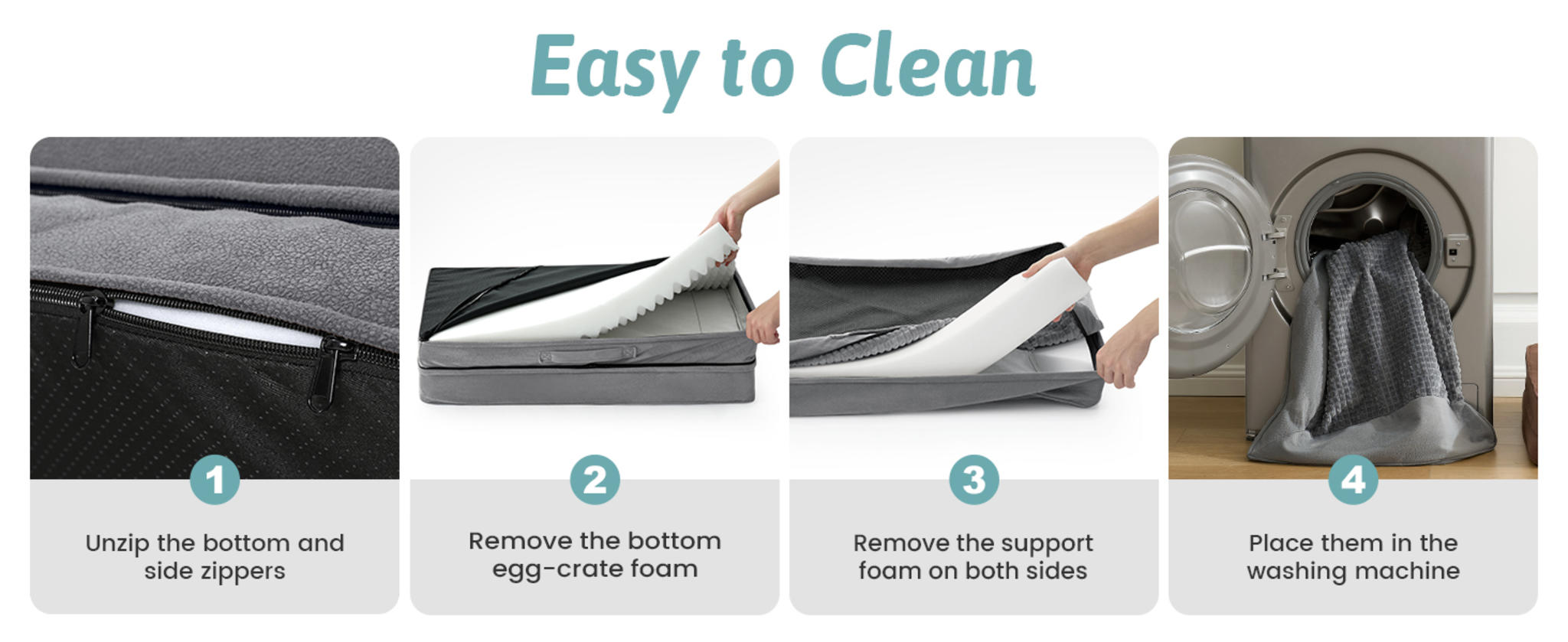 Egg Crate Foam Sofa for Pets Up to 100 lbs - U-Shaped Design image 24