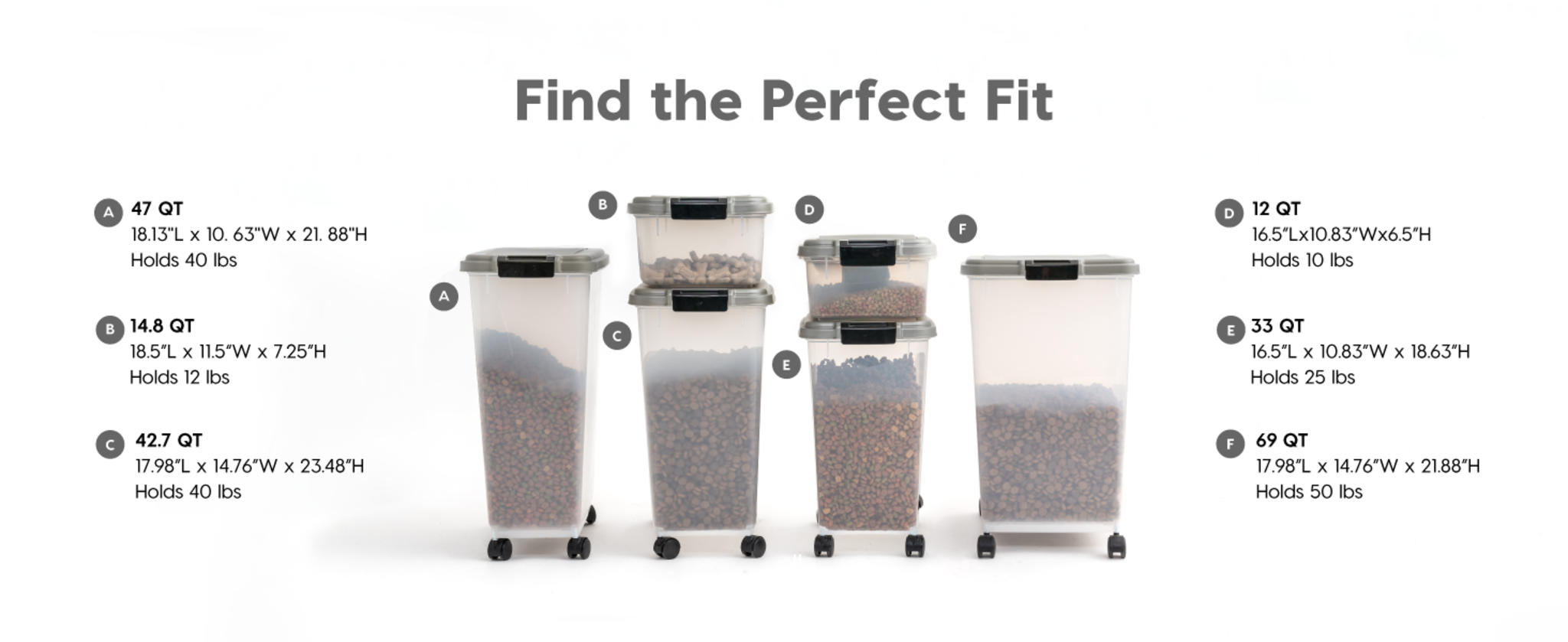 Holds 30 lbs & 11 lbs - BPA Free, Translucent Body image 18