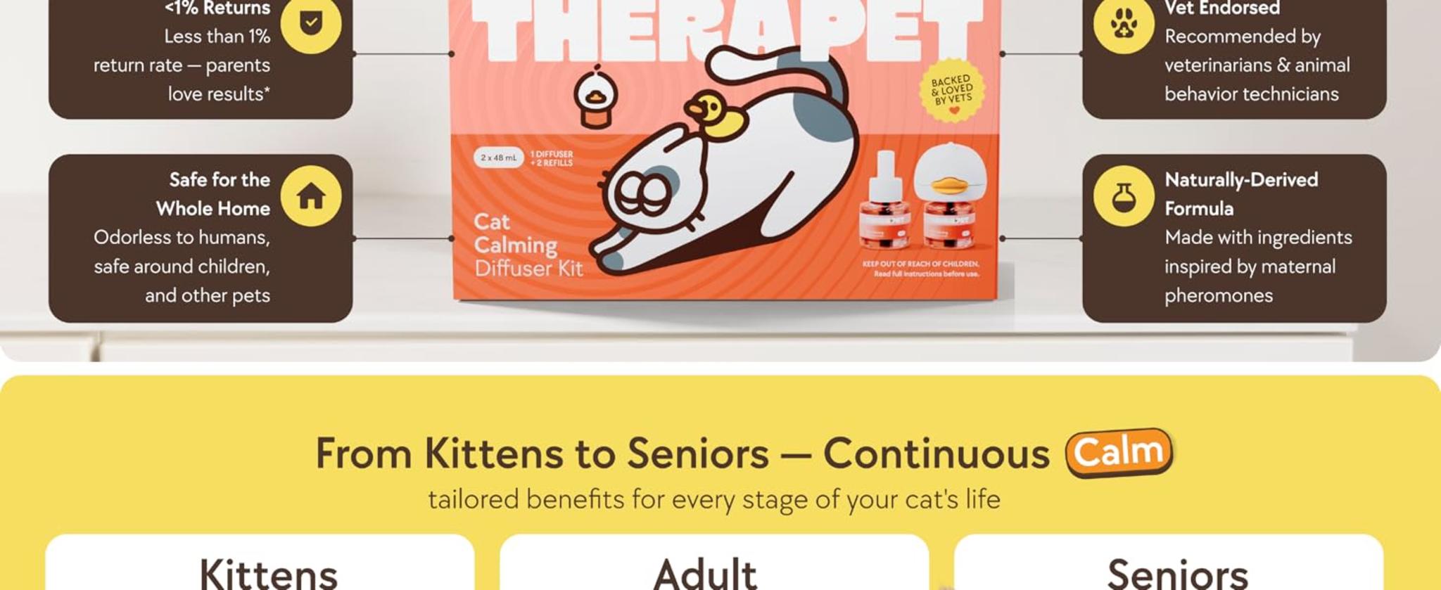 60-Day Cat Calming Diffuser with Refill - Reduces Stress, Spraying & Fighting image 9