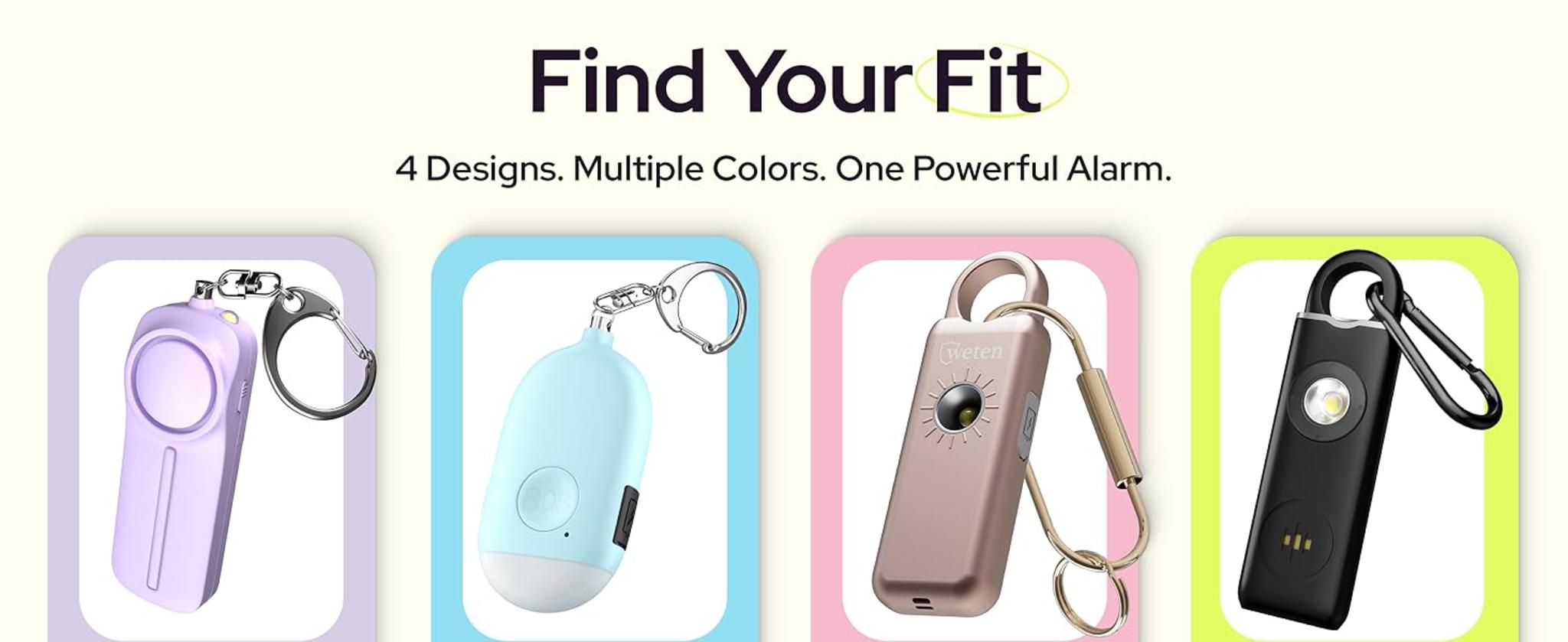 130dB Personal Safety Alarm Keychain 3-Pack with LED Light & USB-C Charging image 8