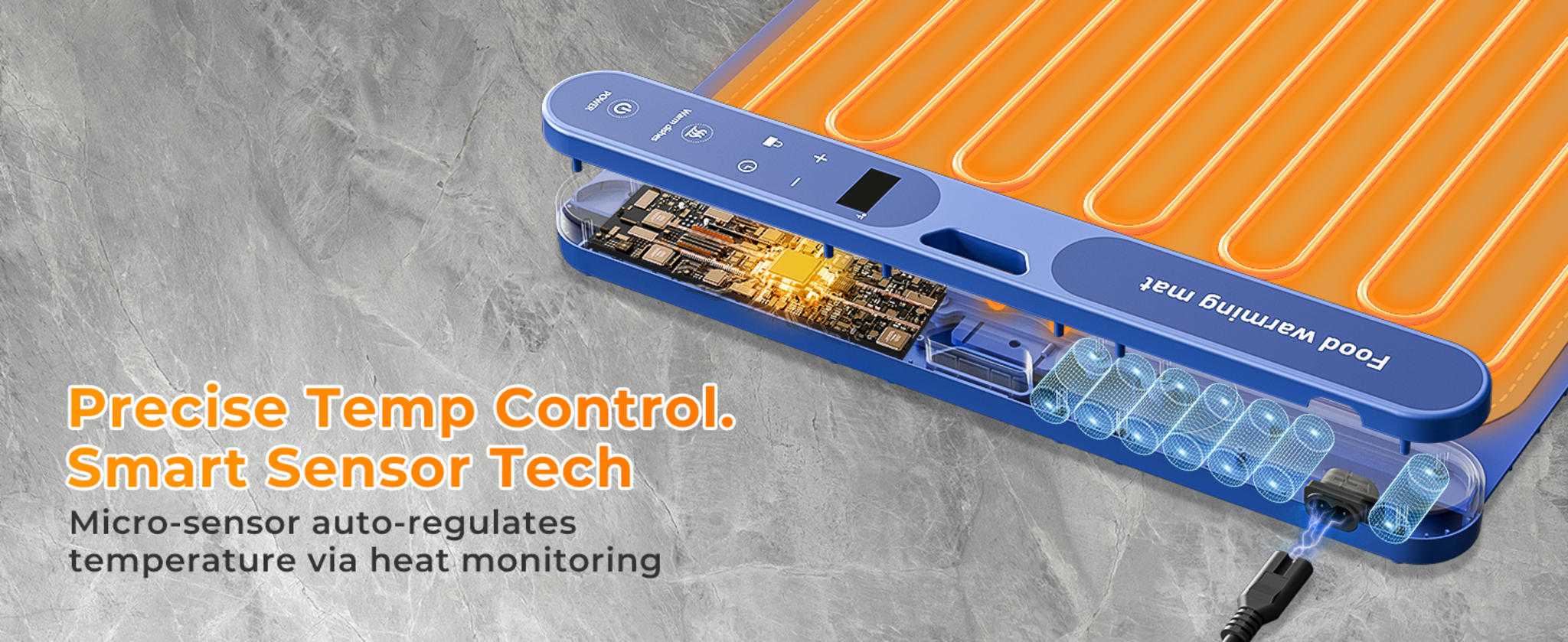 32x15 Inch Electric Silicone Food Warmer Mat with 7 Temp Levels & 8-Hour Timer image 9