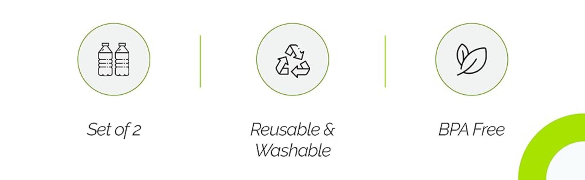 16.9 oz Reusable Water Bottle Set of 2 with Spill-Resistant Lid & Non-Slip Sleeve image 13