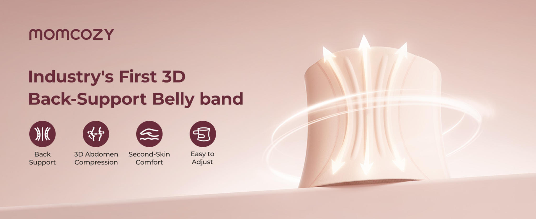 Postpartum Belly Band for Natural and C-Section Recovery with 3D Abdomen Lifting & Back Support image 7