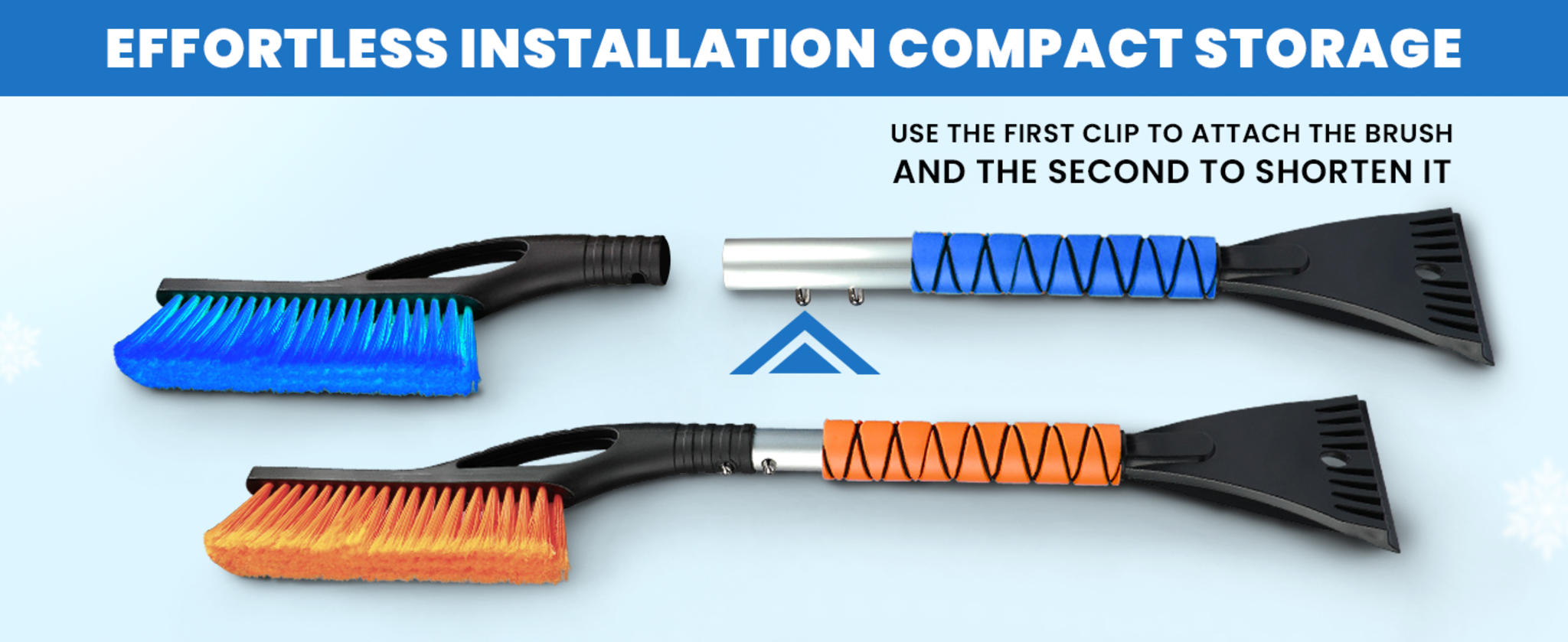 27" Car Snow Brush and Ice Scraper (2-Pack) | Scratch-Free Bristles & Aluminum Body | Winter Car Accessories image 8