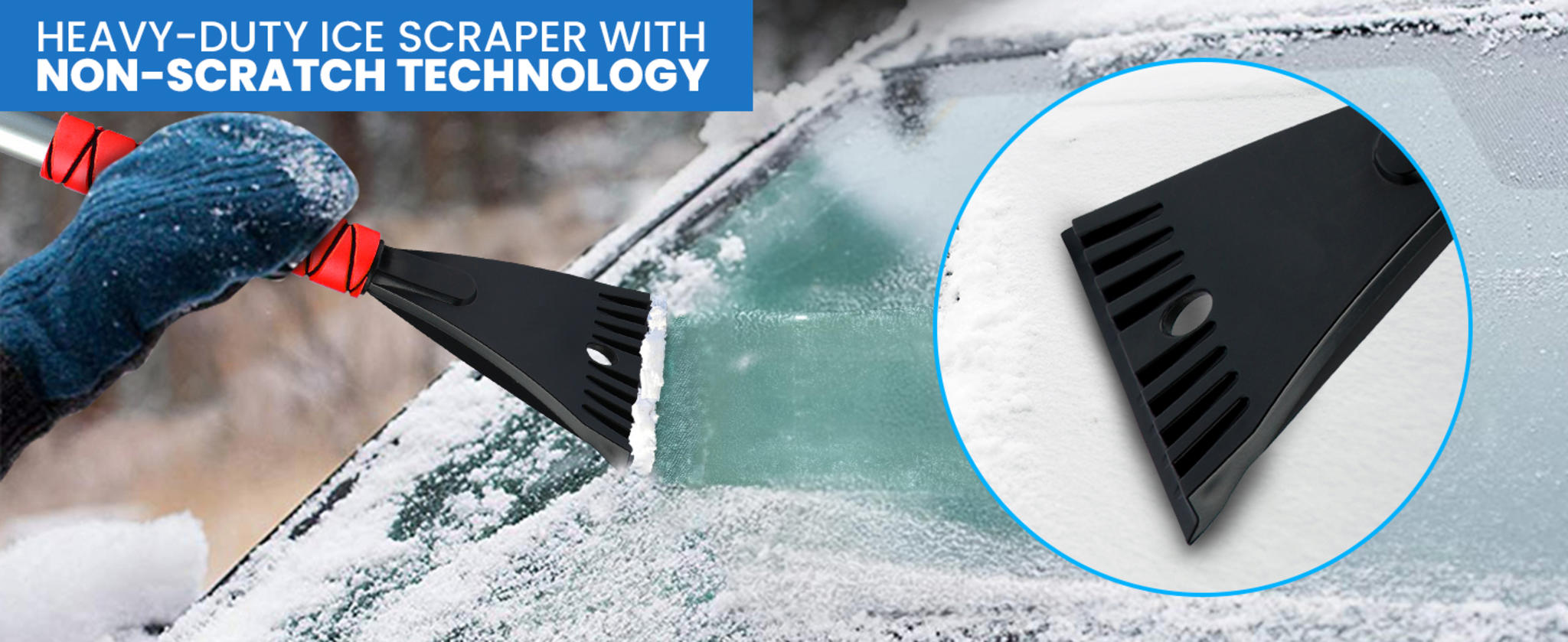 27" Car Snow Brush and Ice Scraper (2-Pack) | Scratch-Free Bristles & Aluminum Body | Winter Car Accessories image 9