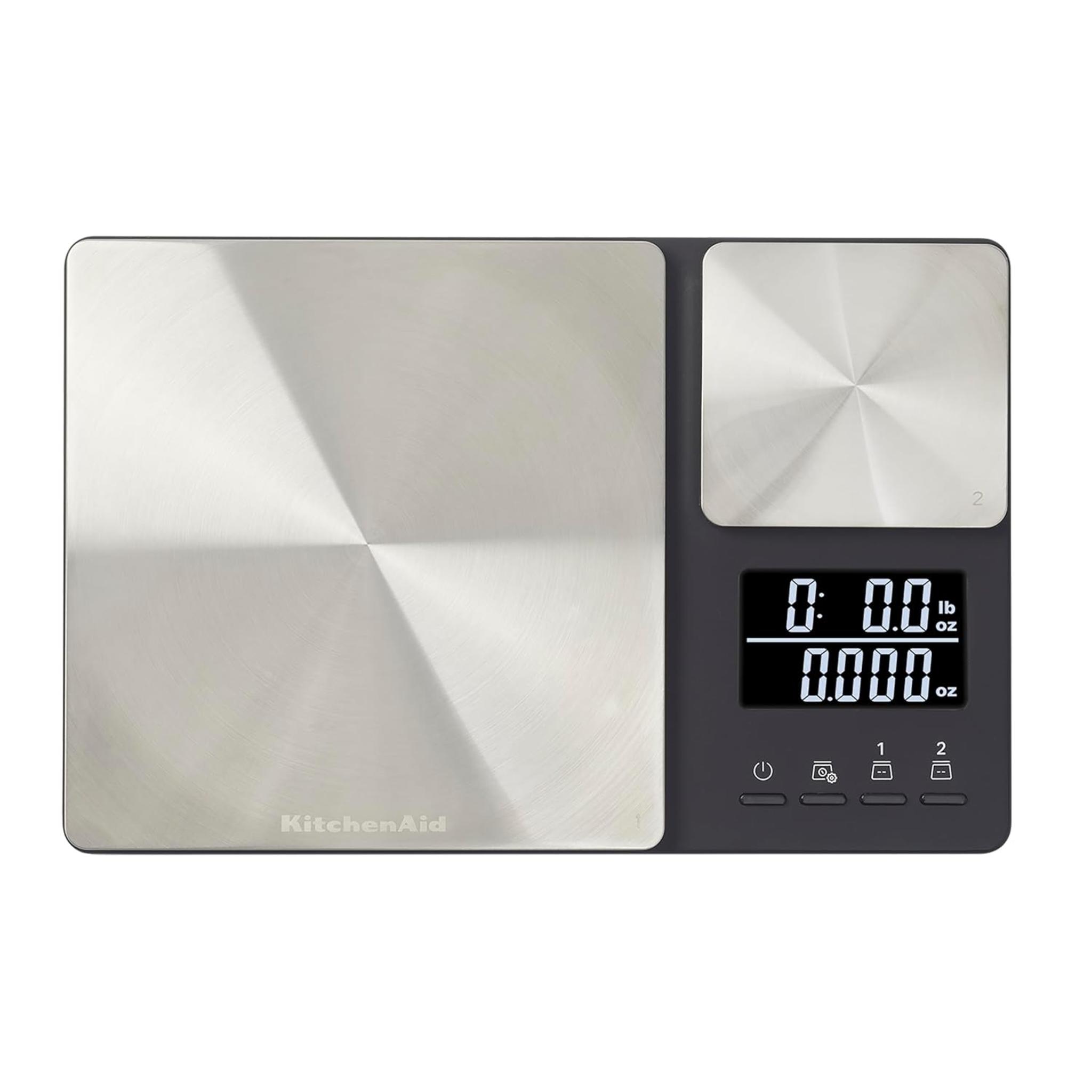 Dual Platform Digital Kitchen and Food Scale, 11lb and 16oz Precision Capacity, Black Stainless Steel