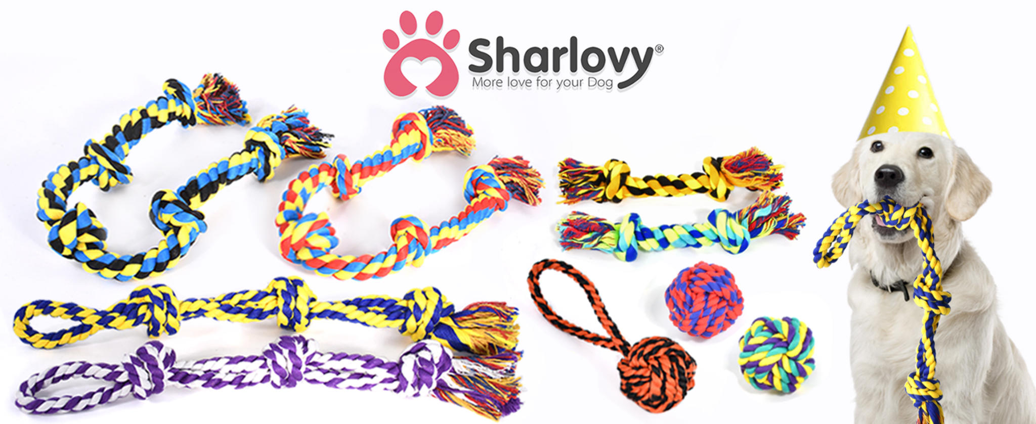 Natural Cotton Dental Toys | Interactive Tug of War Set for Medium to Large Breeds image 10
