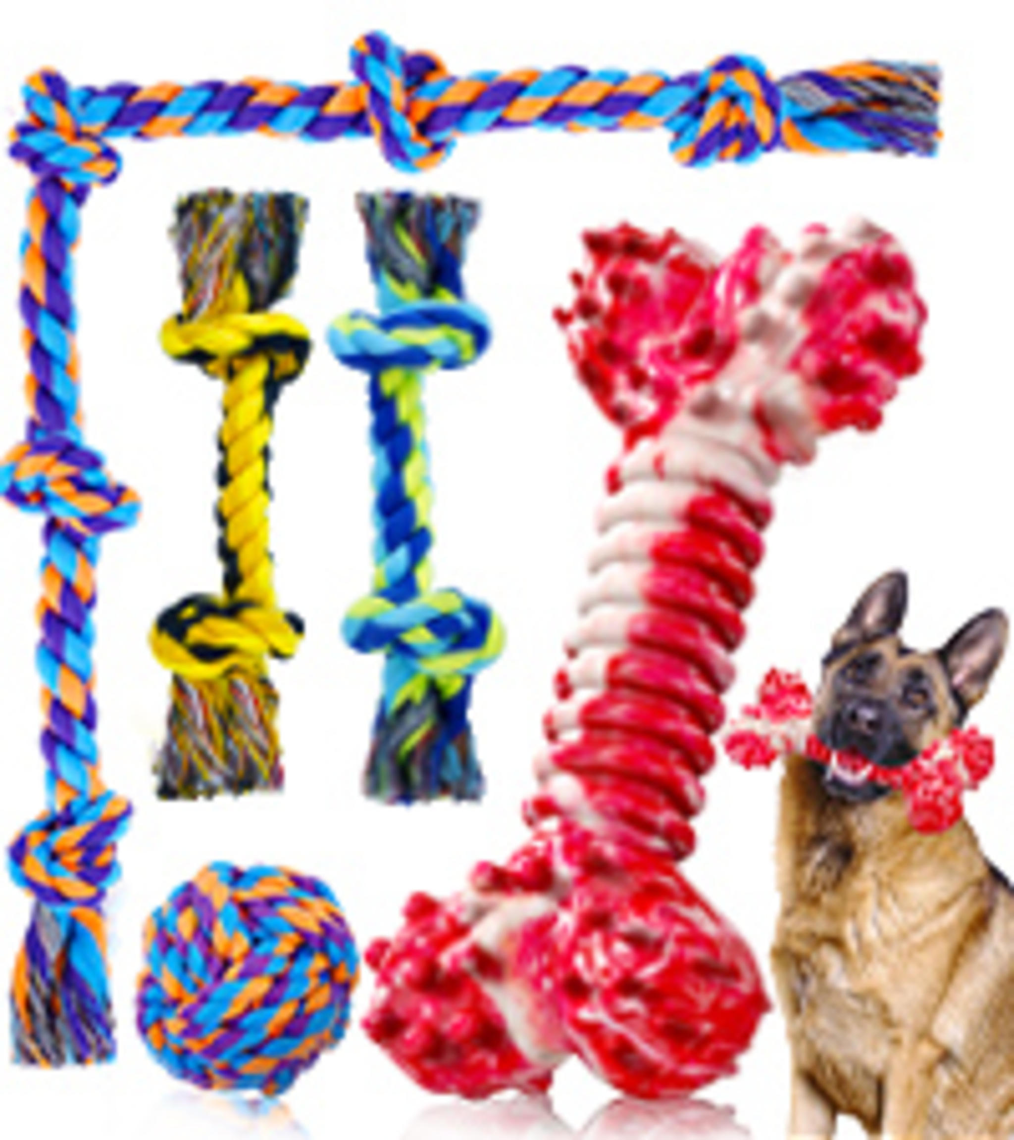 Natural Cotton Dental Toys | Interactive Tug of War Set for Medium to Large Breeds image 17