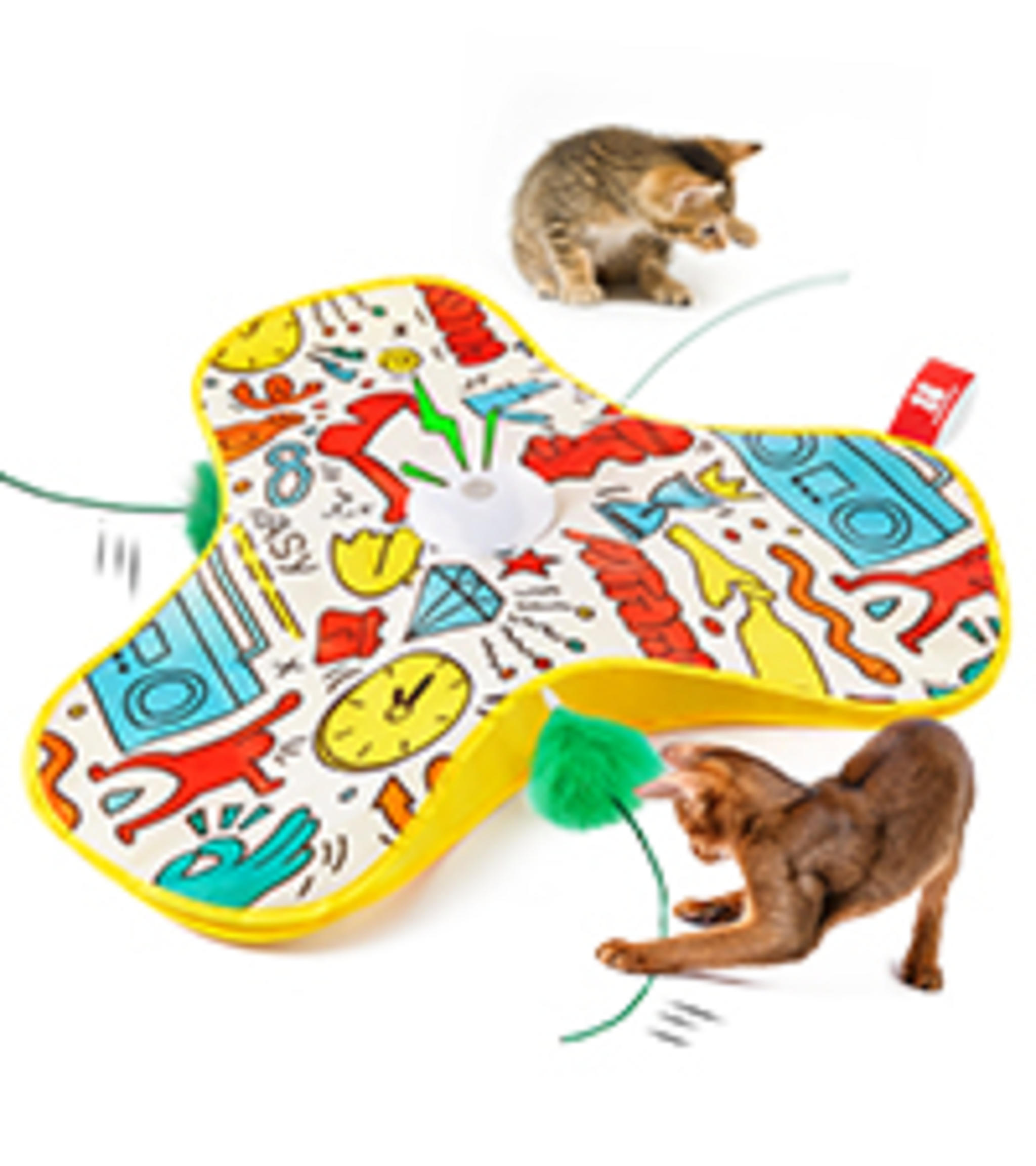 Interactive Cat Toy with Motion-Activated Ball & 28-Inch Play Mat image 13
