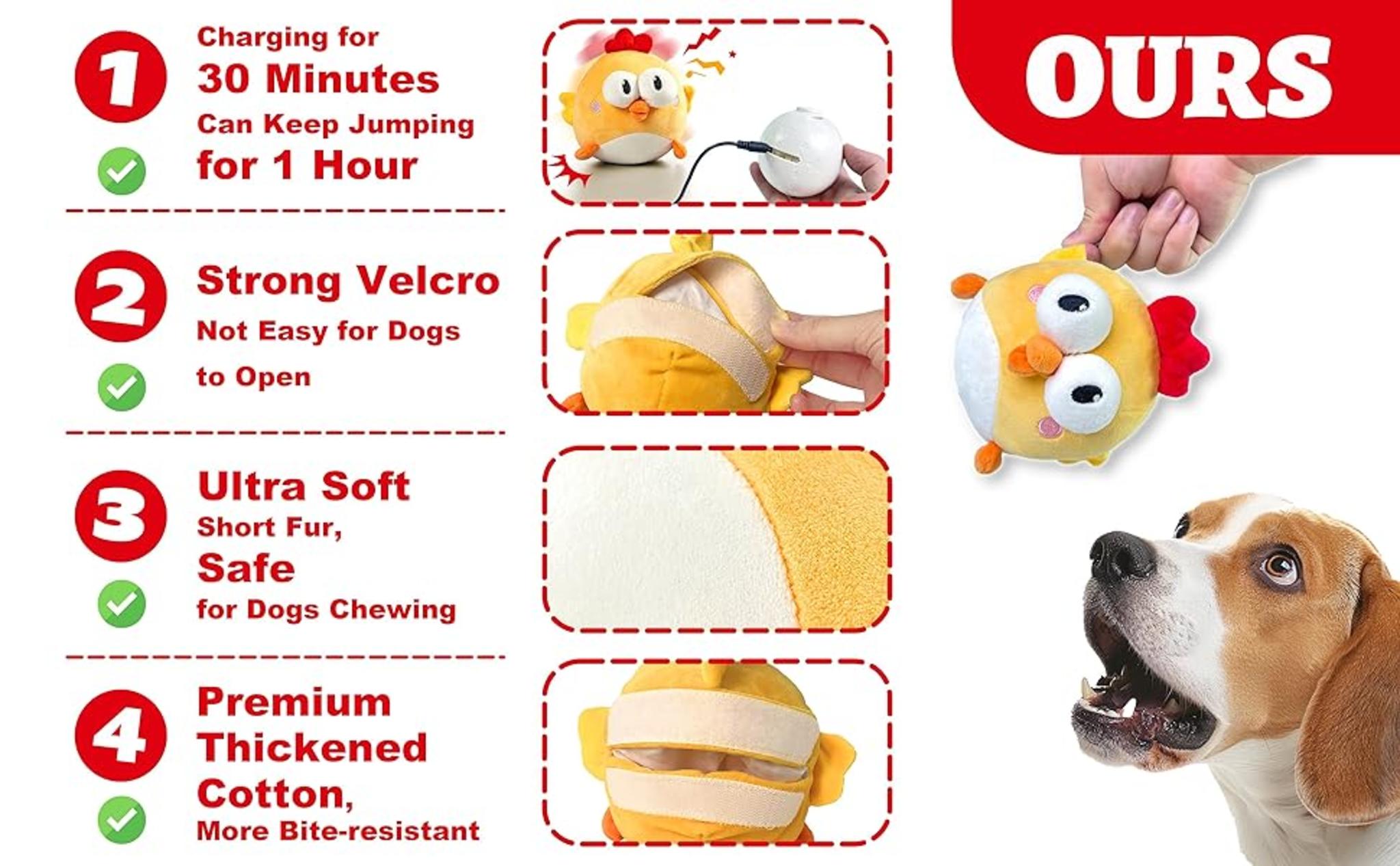 Interactive Squeaky Dog Ball Toy with Jumping & Music Modes image 8