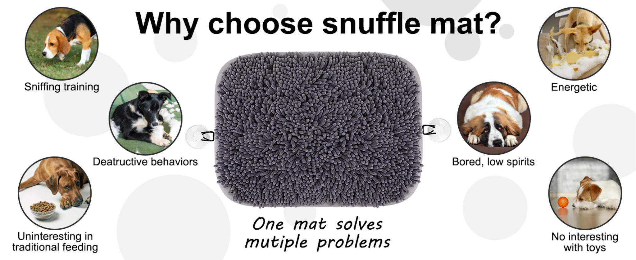 Interactive Dog Snuffle Mat - 17x21 Inch Puzzle Feeding Toy with Suction Cups for All Dogs image 10