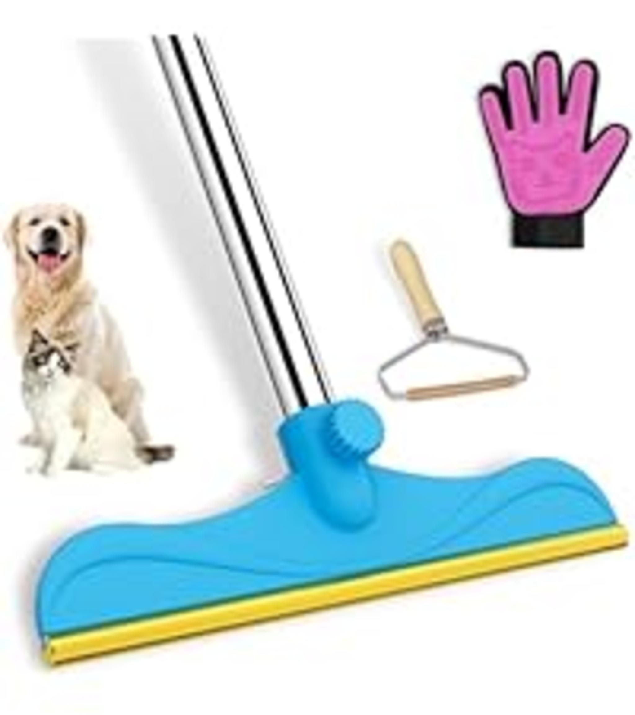 60" Adjustable Pet Hair Carpet Rake with Y-Shaped Remover image 29