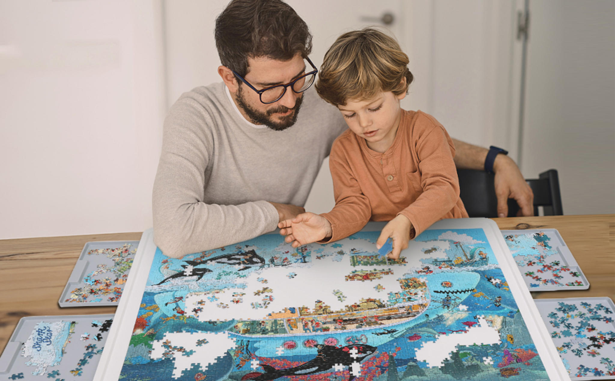 1500-Piece Rotating Puzzle Board with Drawers & Cover image 17