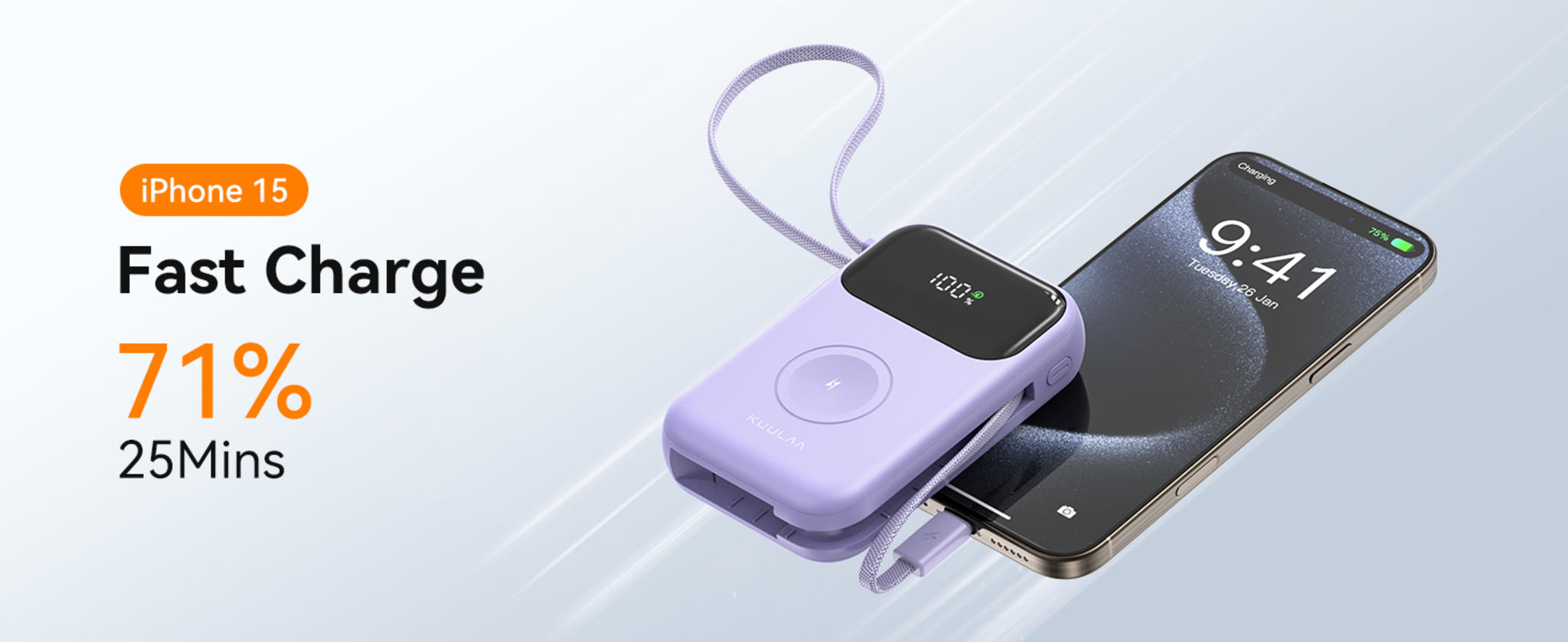 10000mAh Portable Charger with Built-in Cables & 22.5W Fast Charging image 12