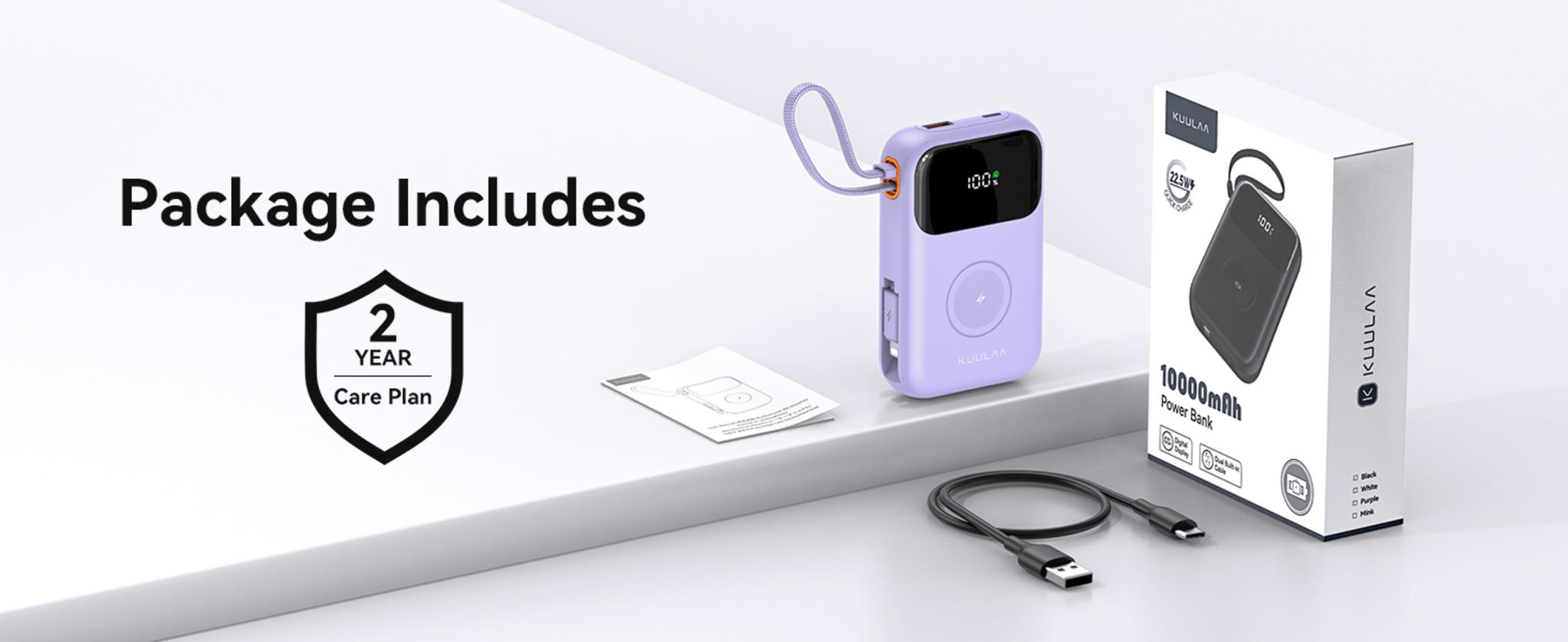 10000mAh Portable Charger with Built-in Cables & 22.5W Fast Charging image 16