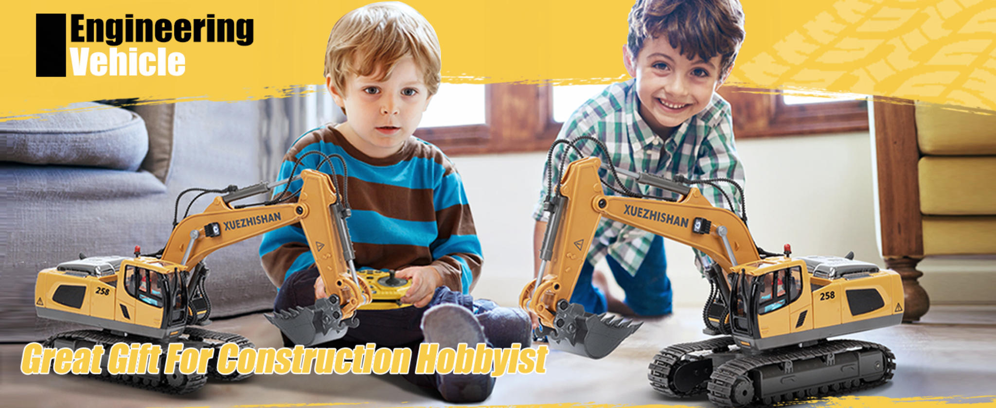 680° Rotating Remote Control Excavator Toy with Metal Shovel image 13