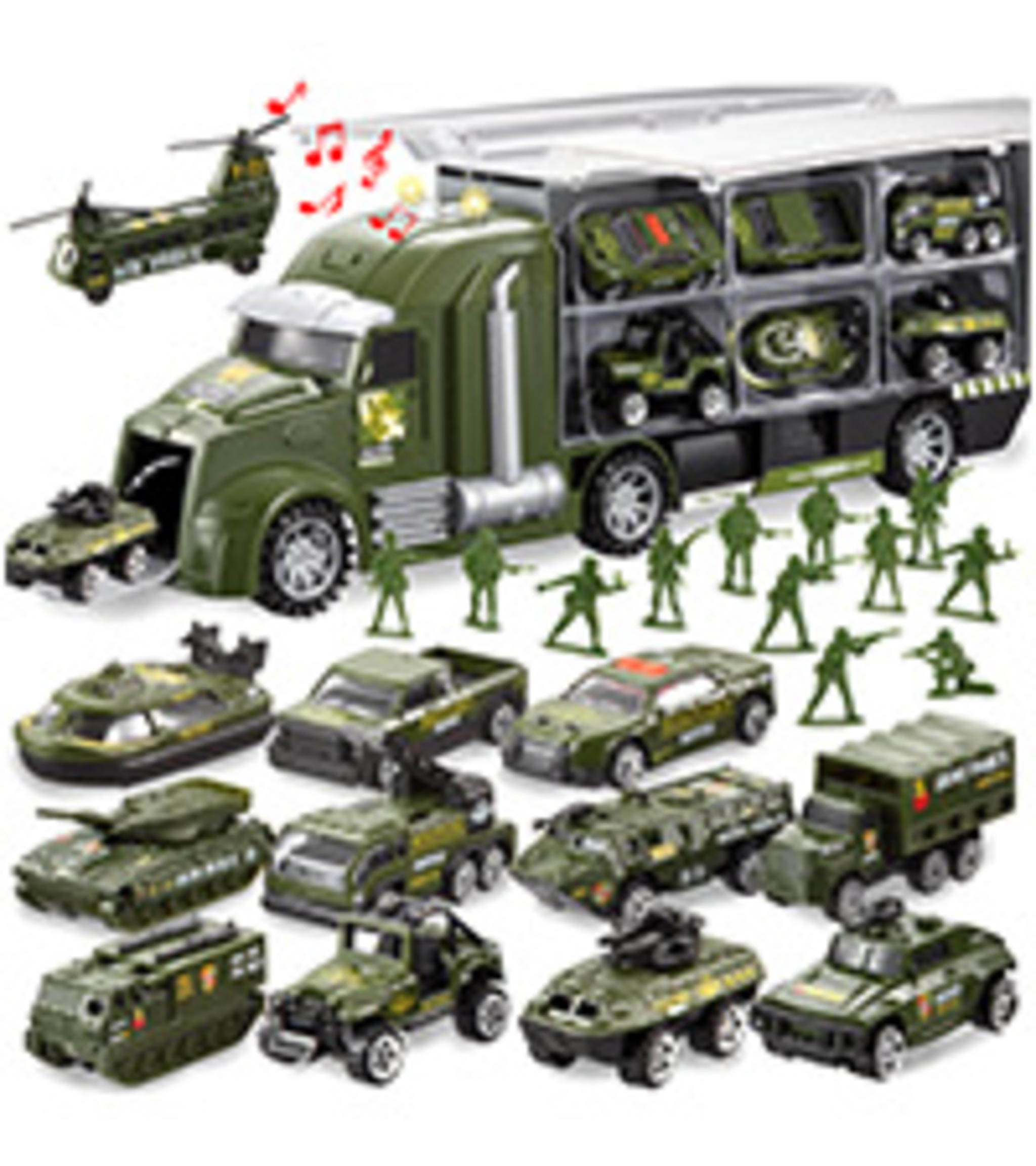 13-in-1 Dinosaur Transport Truck with 12 Pull Back Cars & Sounds image 19