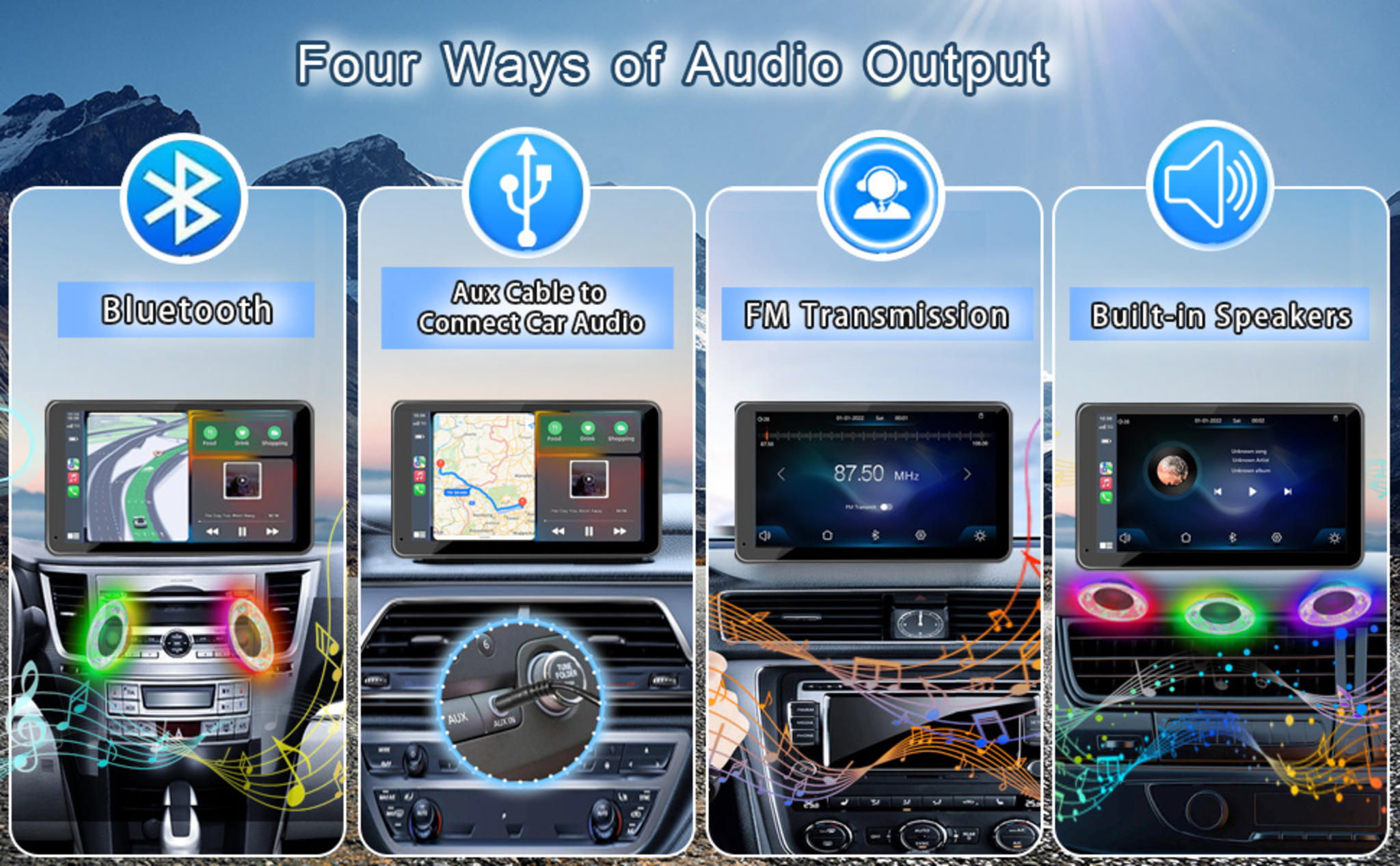 7" Portable Wireless CarPlay & Android Auto Screen with Backup Camera & Mirror Link image 7