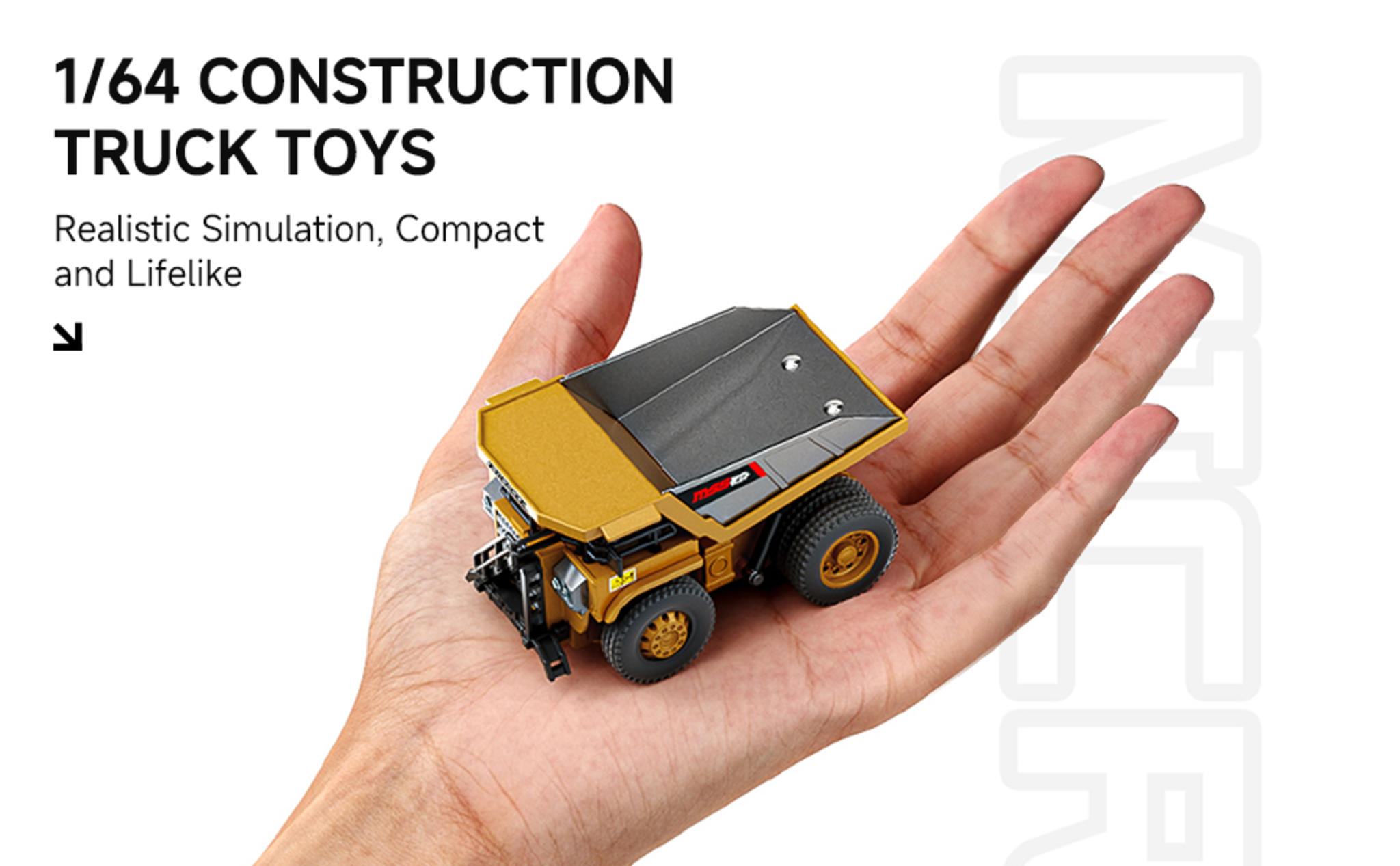 1/64 Mini RC Dump Truck with Metal Bed & Lights, 8-Channel Remote Control image 9