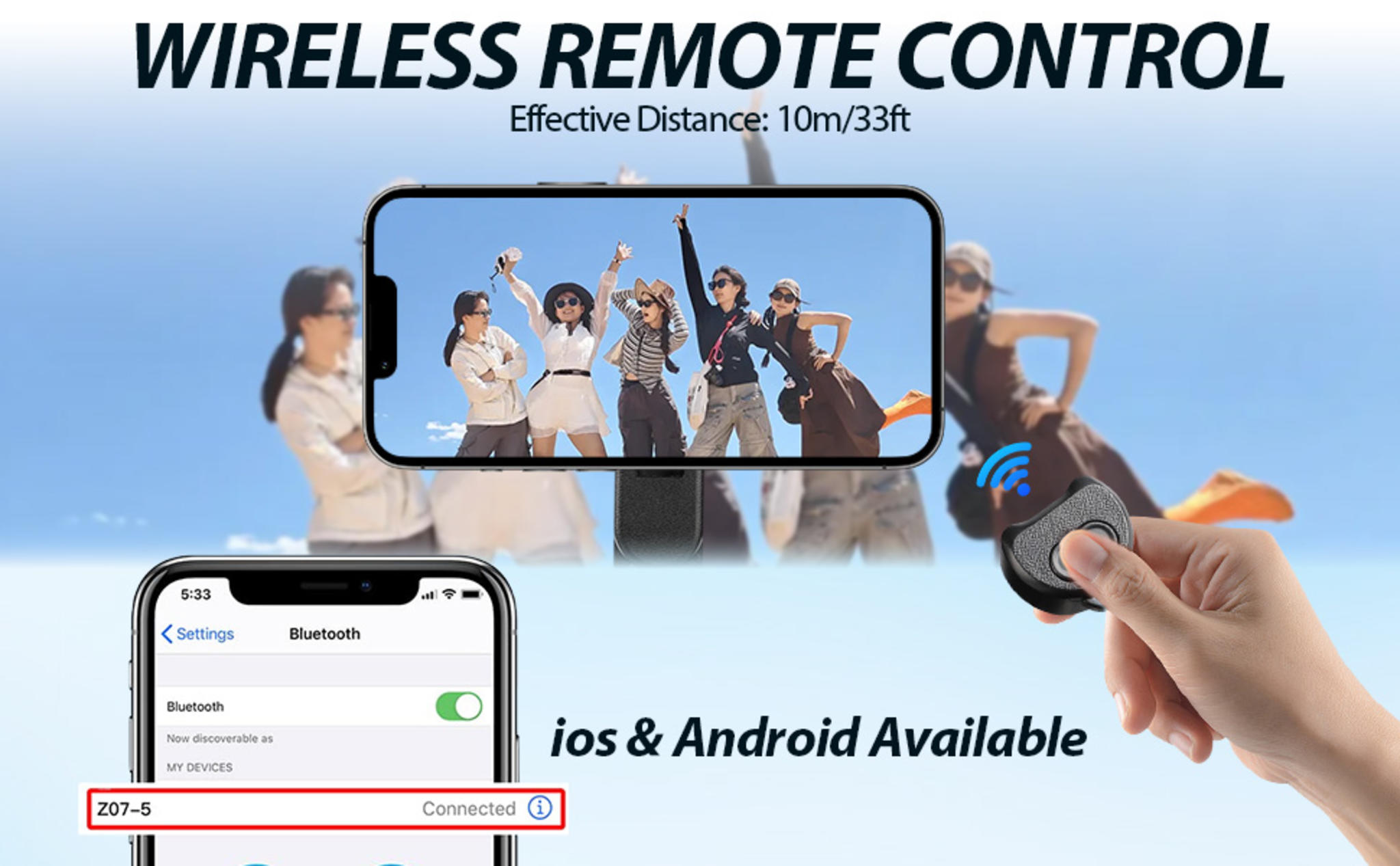 4-in-1 Magnetic Selfie Stick Tripod with Wireless Remote, 360° Rotation Phone Holder image 7