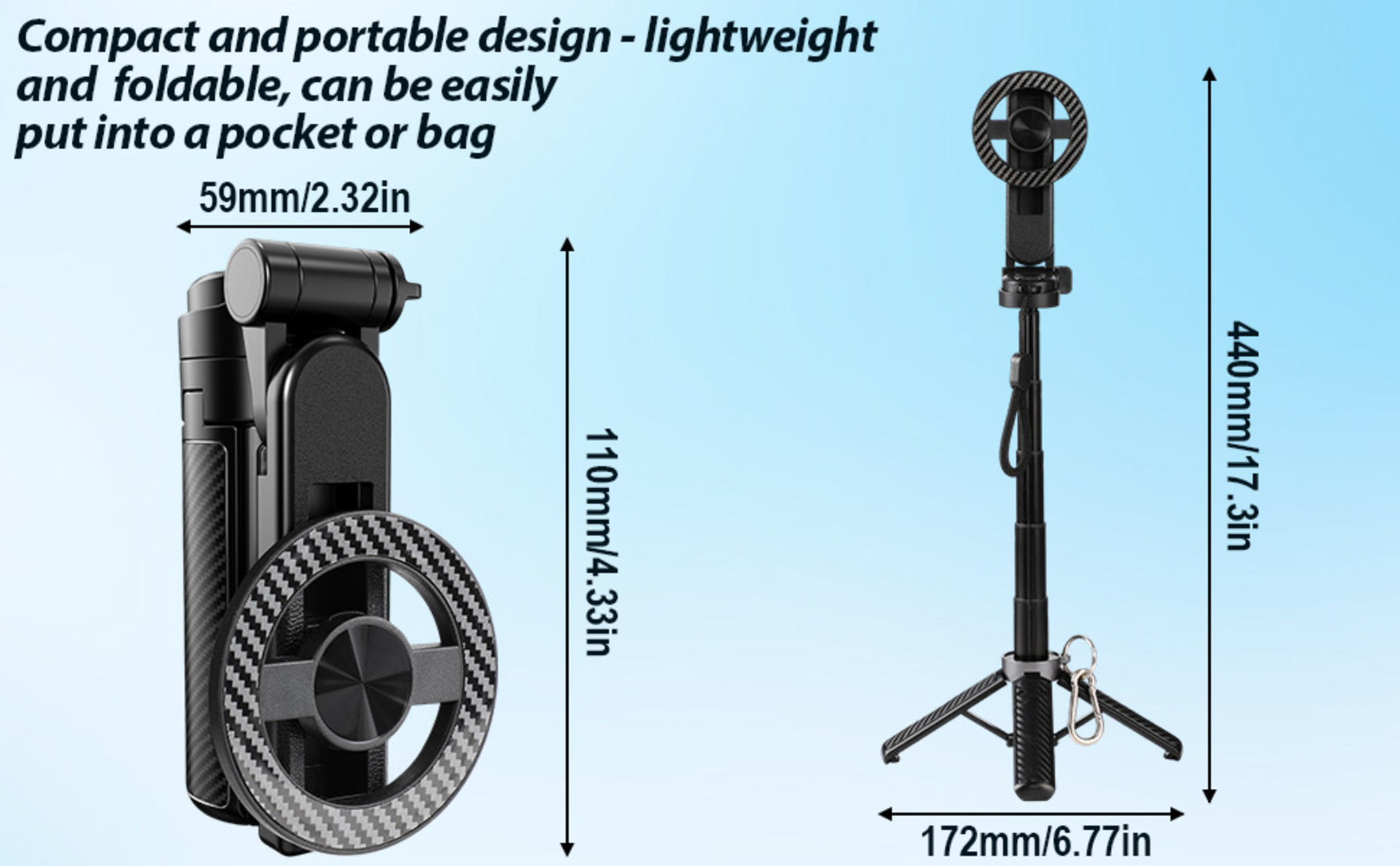 4-in-1 Magnetic Selfie Stick Tripod with Wireless Remote, 360° Rotation Phone Holder image 10