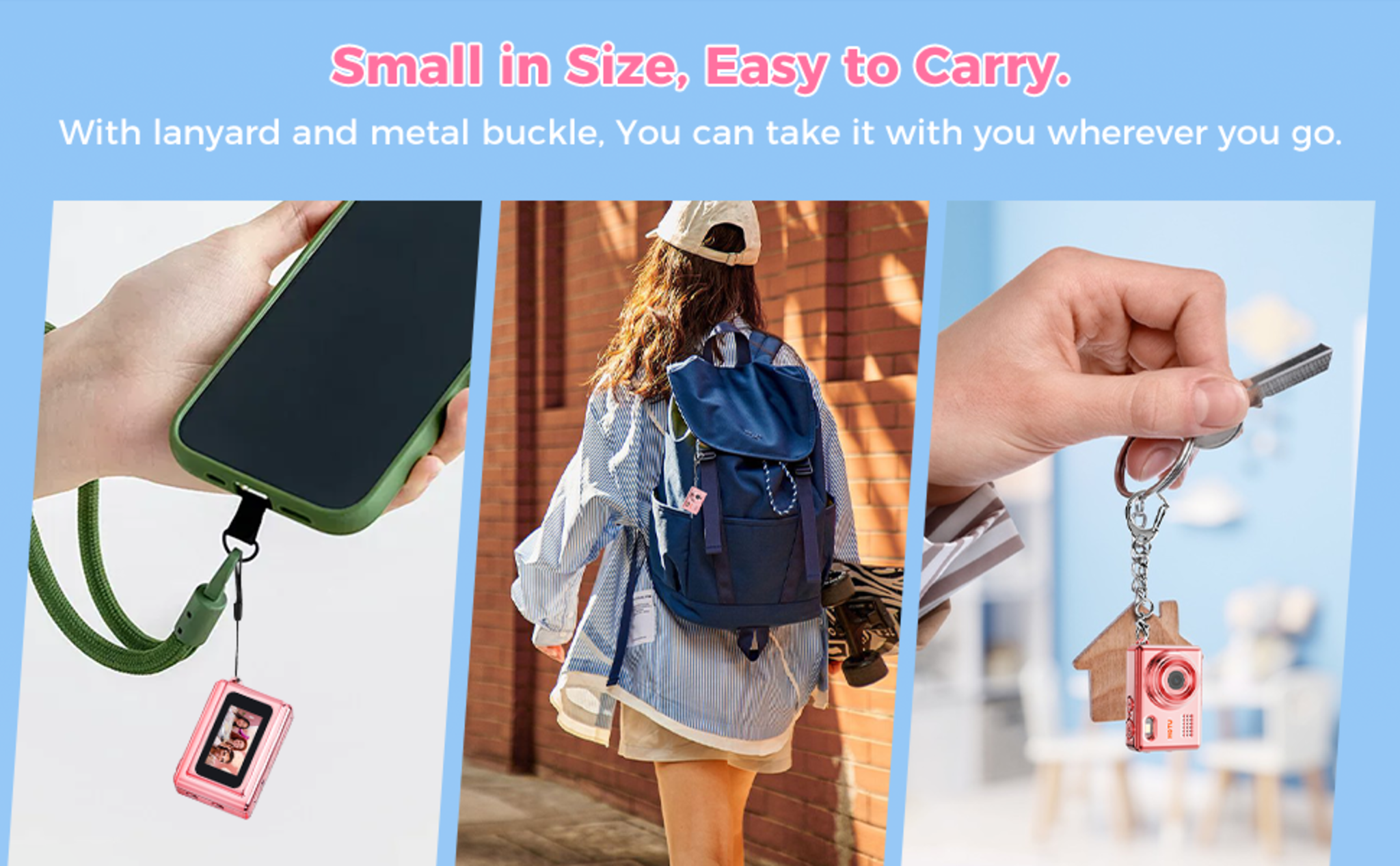 Mini Keychain Digital Camera, 2MP 1080P Pocket Camera with 32GB Card image 12