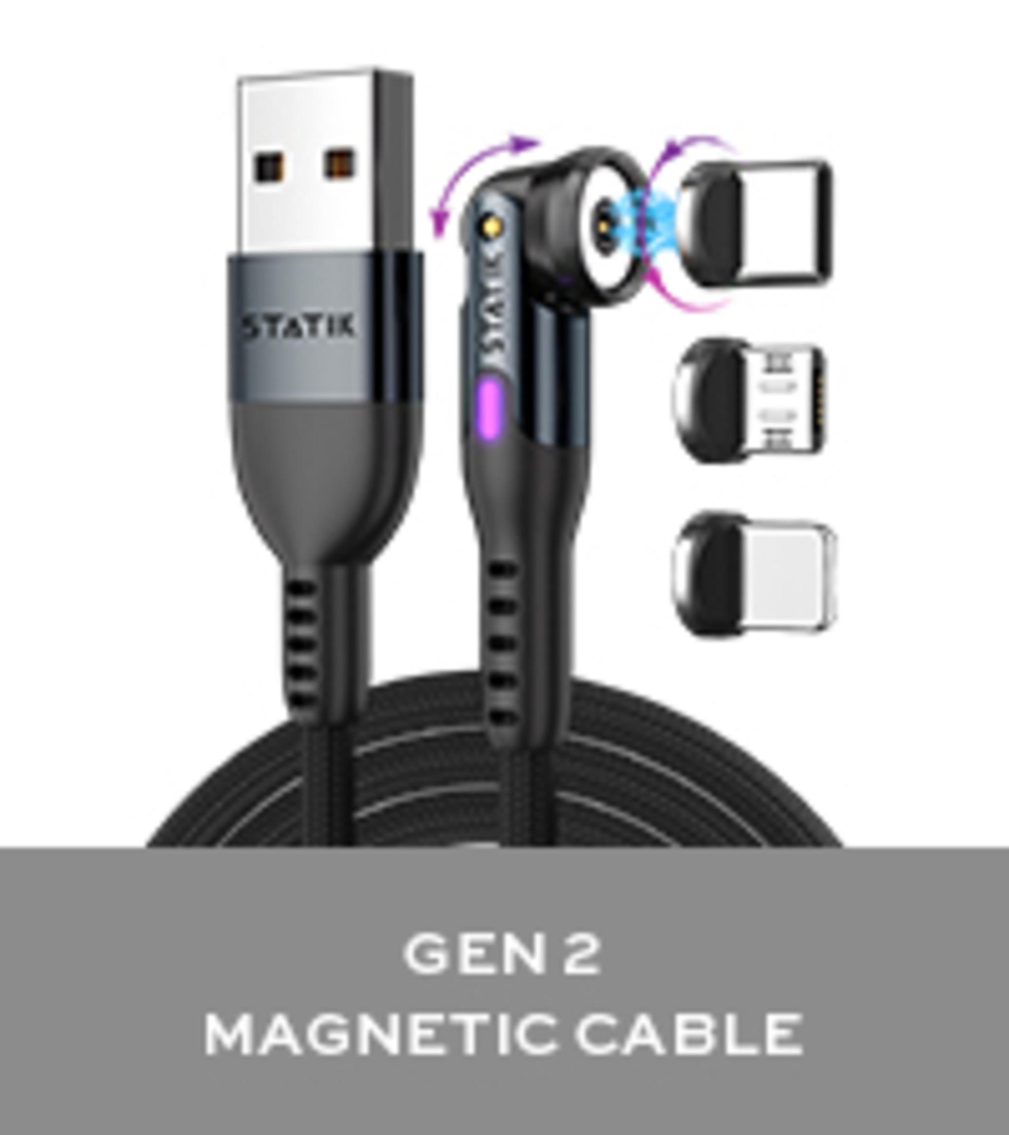 360 Pro Magnetic Charging Cable - 100W Fast Charging 3-in-1 USB-C Cable with Adapters image 17