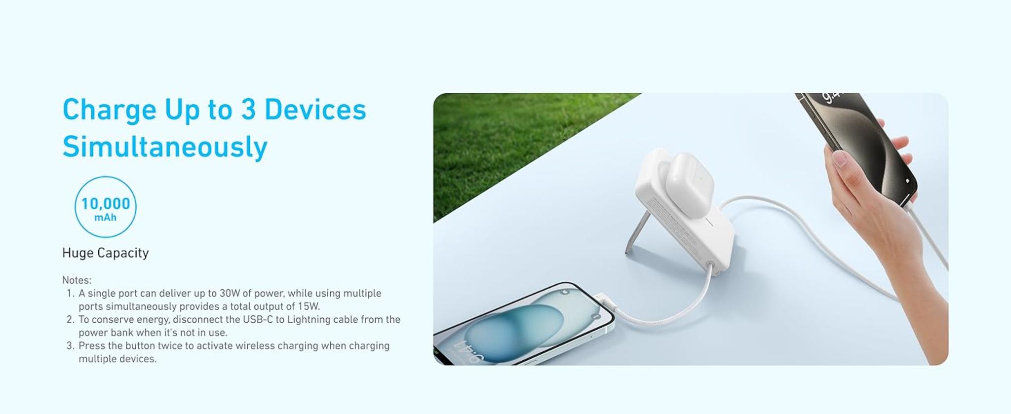 10,000mAh Magnetic Power Bank with 30W Fast Charging, Wireless Portable Charger with Adjustable Stand image 11