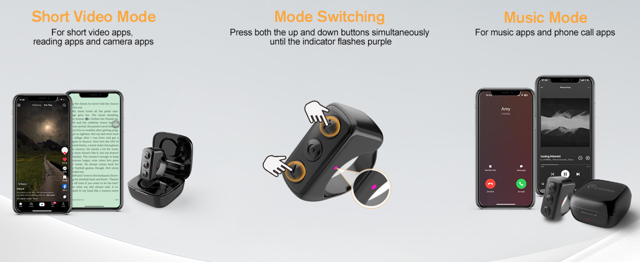 Bluetooth Remote Control for Video Apps & Camera, Page Turner for Reading image 10