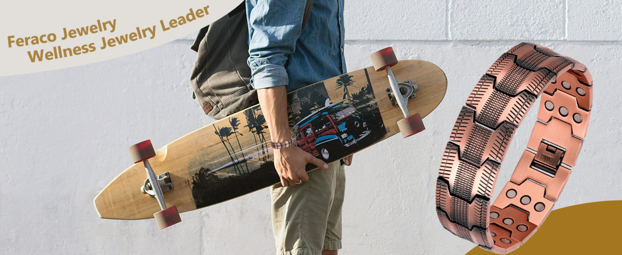 Men's Pure Copper Magnetic Bracelet with 3X Strength Magnets image 7