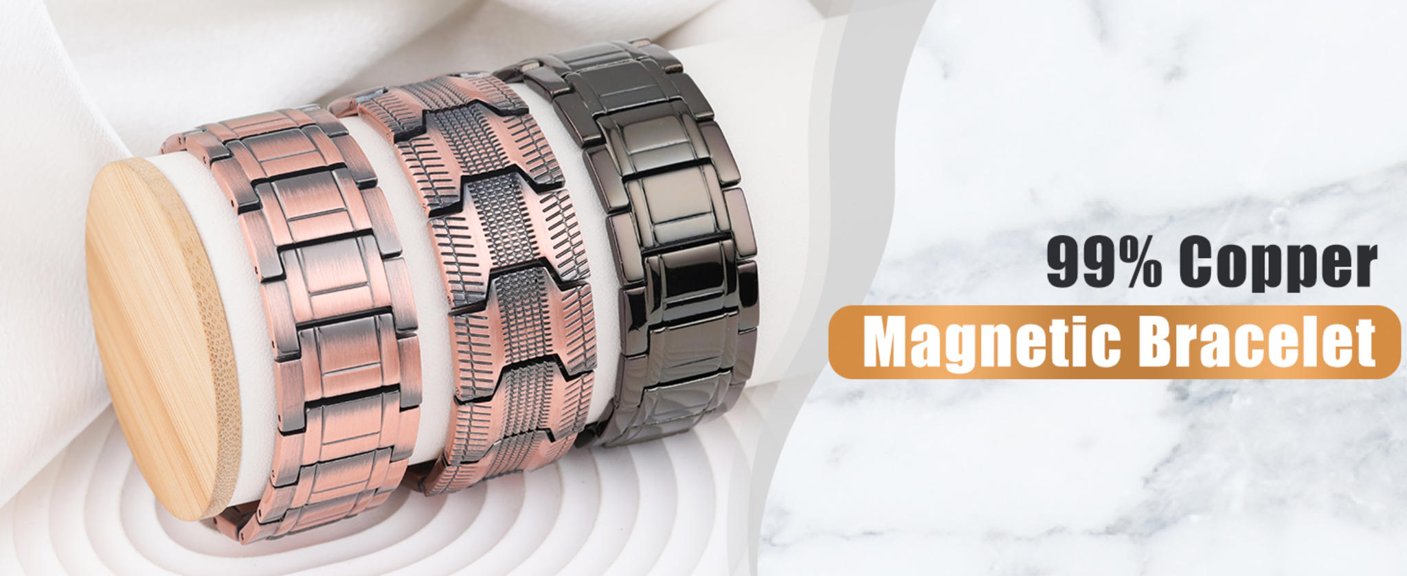 Men's Pure Copper Magnetic Bracelet with 3X Strength Magnets image 8