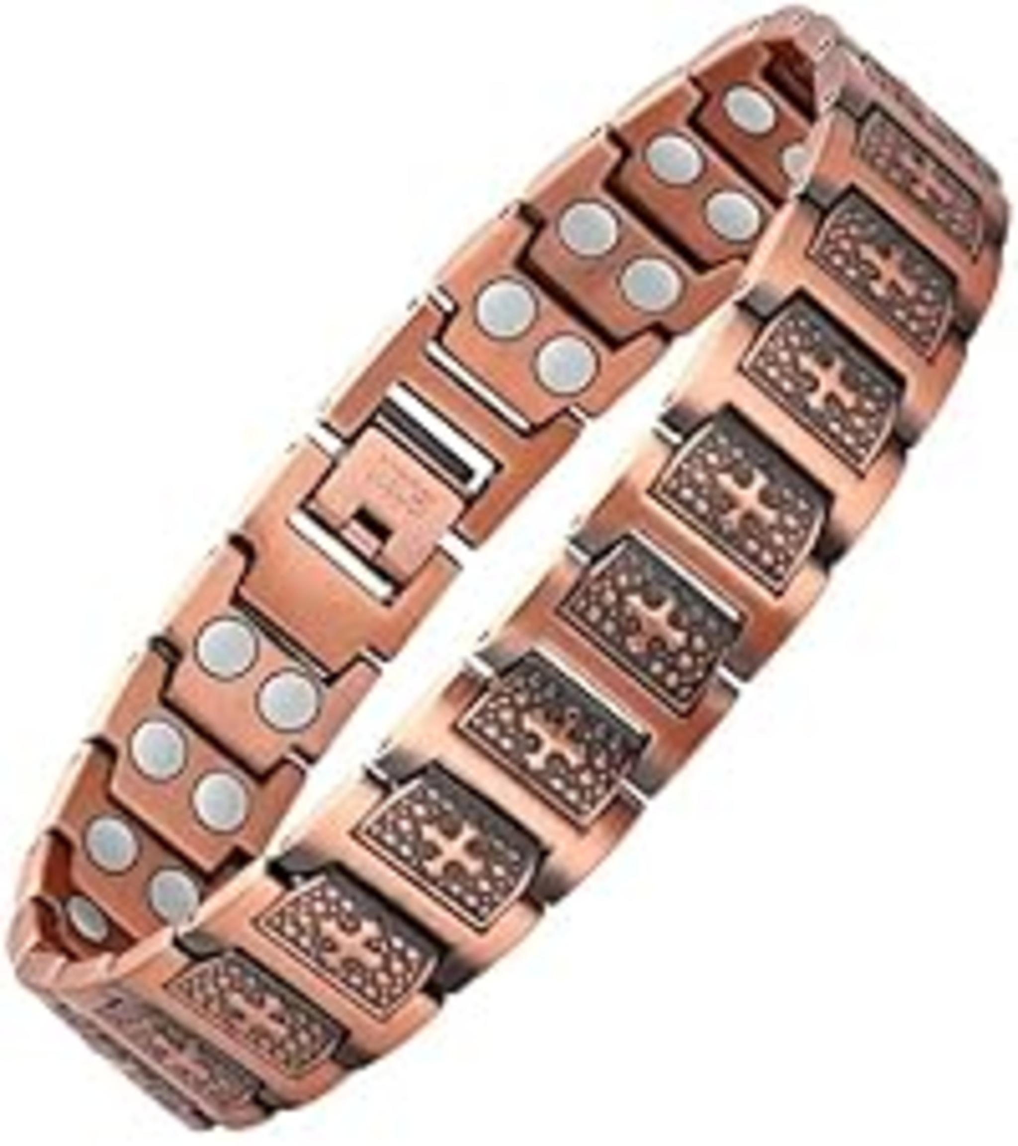 Men's Pure Copper Magnetic Bracelet with 3X Strength Magnets image 13