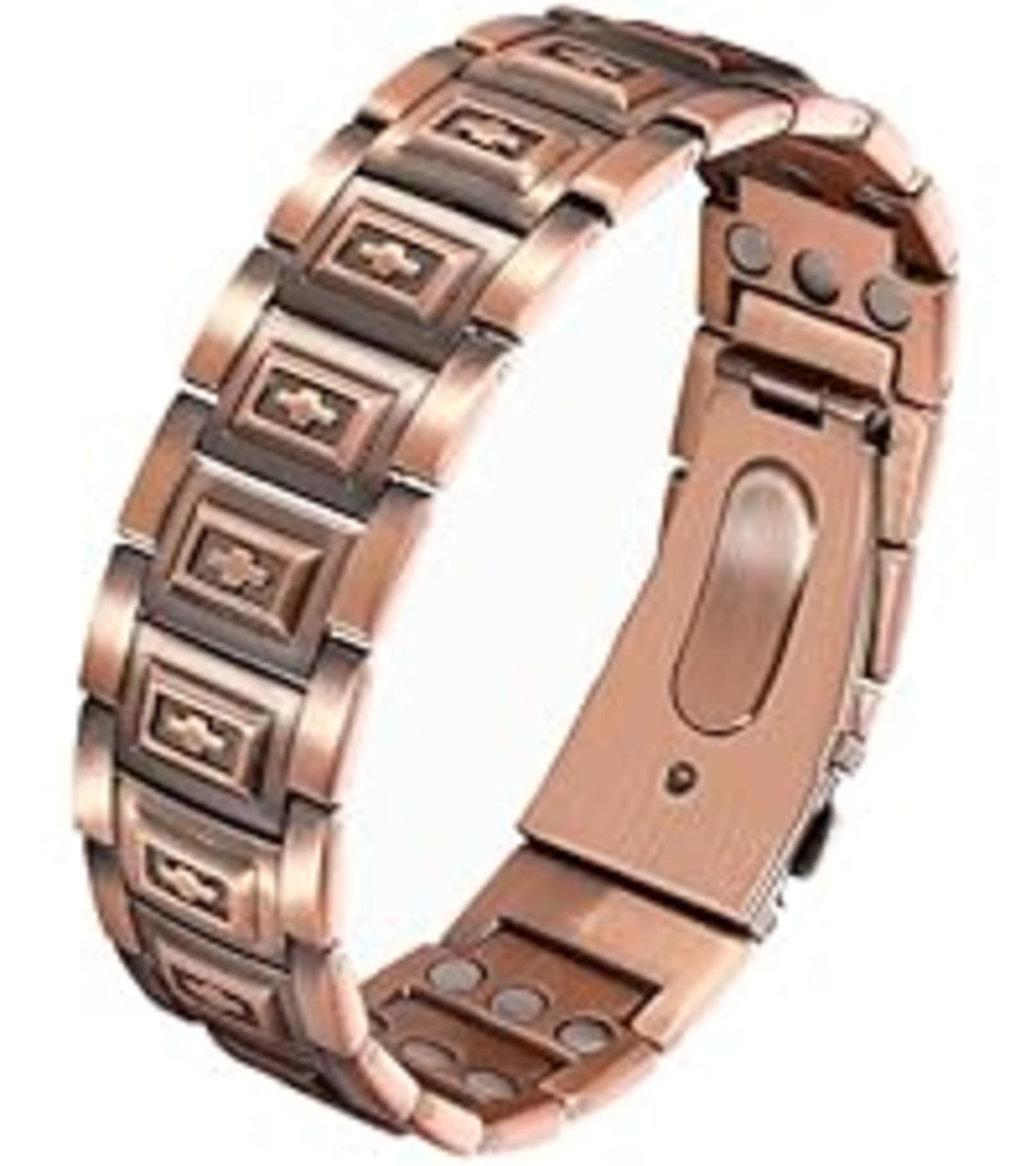 Men's Pure Copper Magnetic Bracelet with 3X Strength Magnets image 15