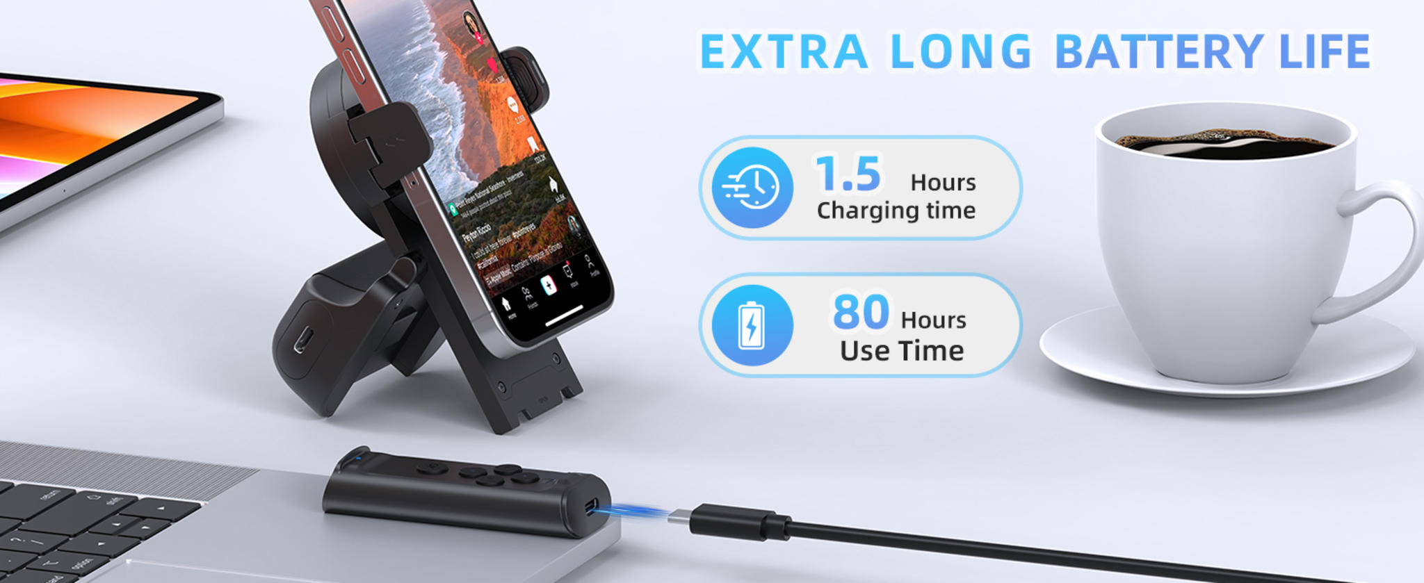 Bluetooth Remote Control with Phone Stand for Video Apps, E-Book Reading & Camera Shutter image 18