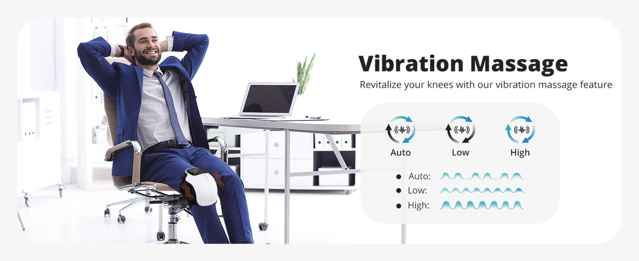 Cordless Heated Knee Massager with 3 Heat Levels & Vibration Modes, Adjustable Straps image 10