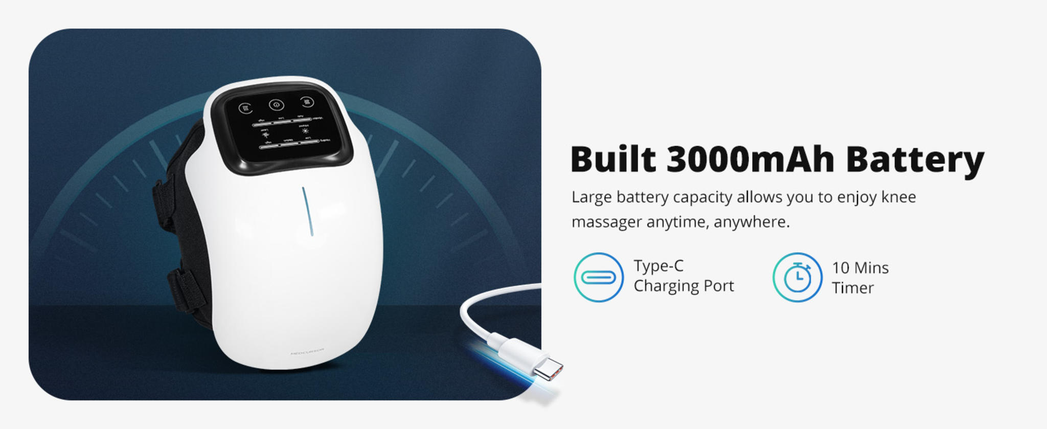 Cordless Heated Knee Massager with 3 Heat Levels & Vibration Modes, Adjustable Straps image 12