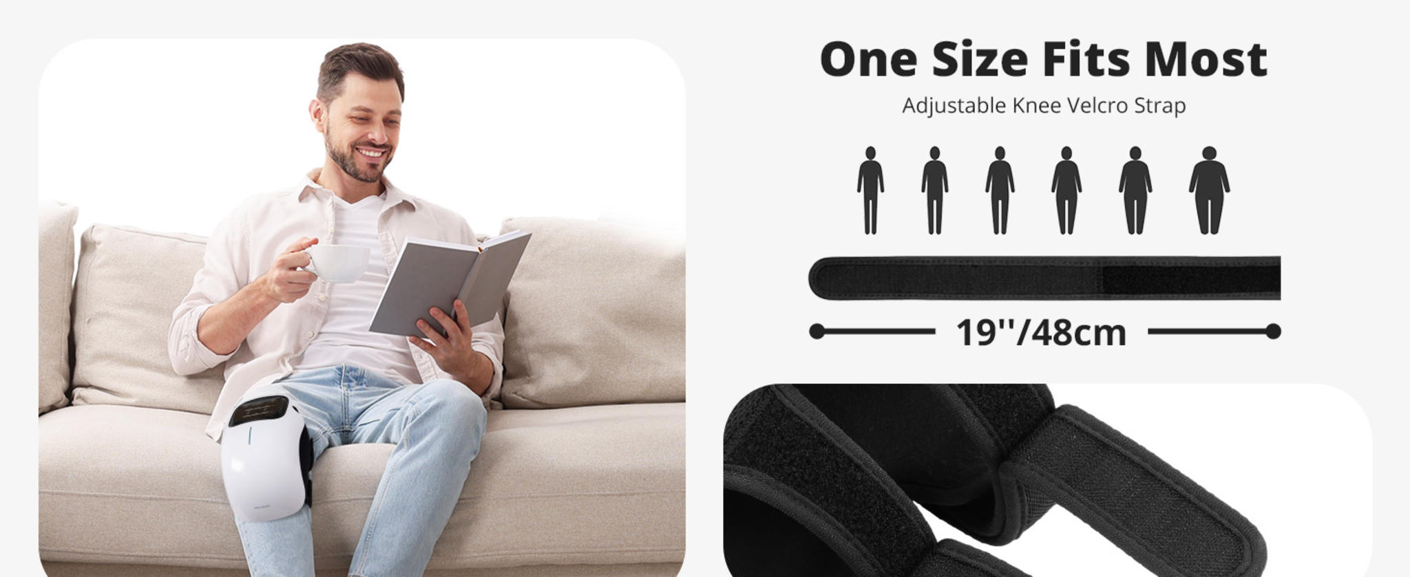 Cordless Heated Knee Massager with 3 Heat Levels & Vibration Modes, Adjustable Straps image 13