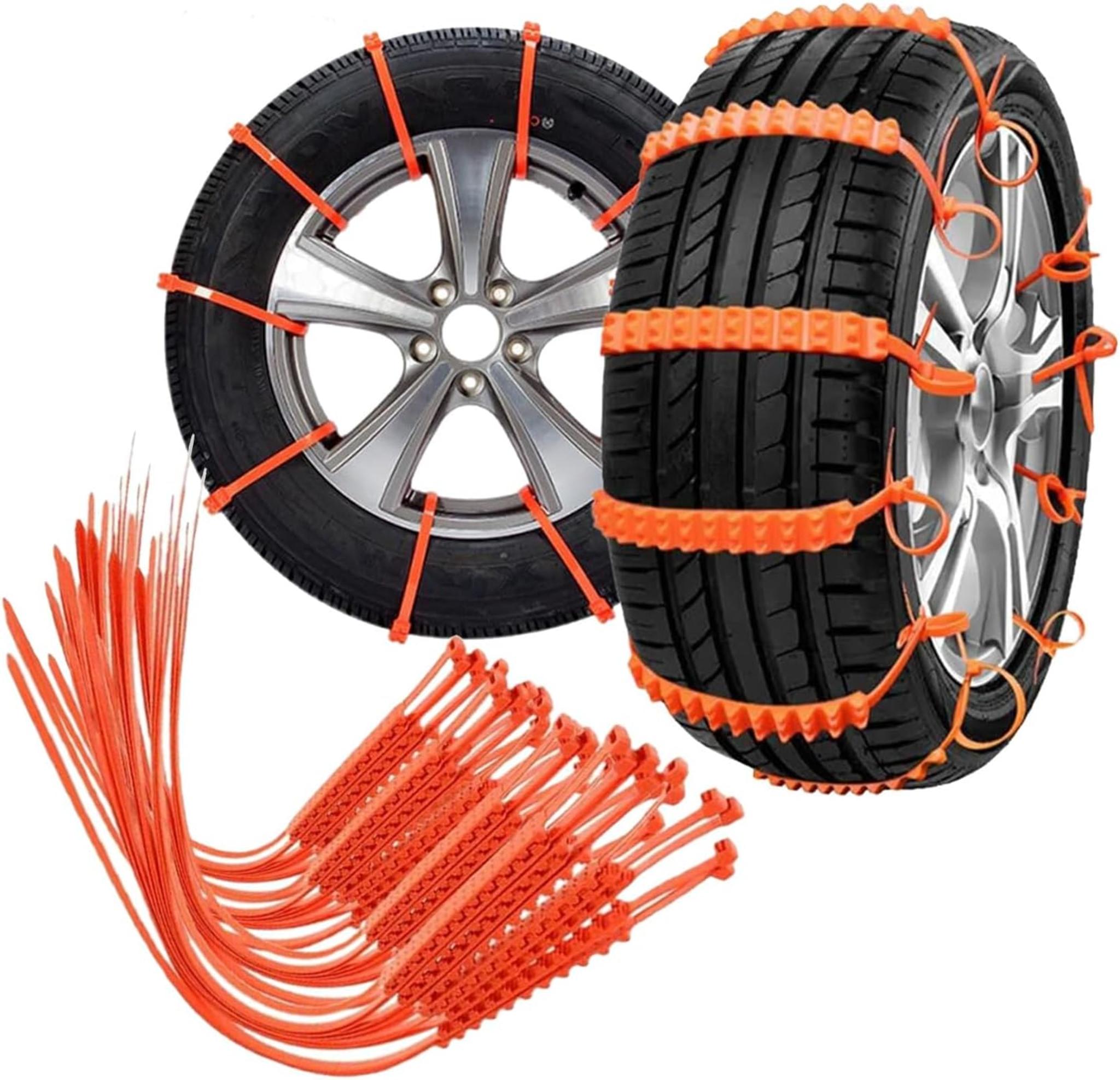 20PCS Universal Anti-Skid Snow Tire Chains for Trucks, SUVs & Sedans - Reusable Winter Emergency Traction
