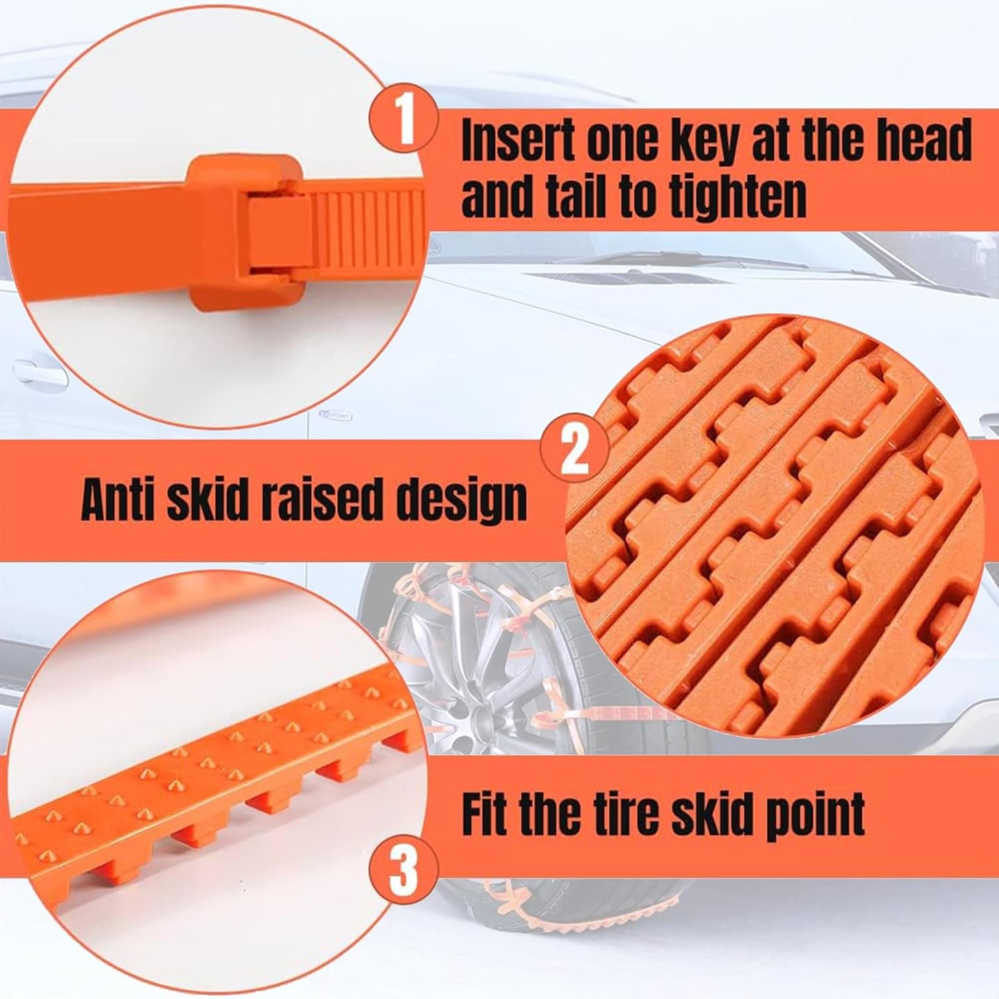 Universal Anti-Skid Snow Tire Chains - 20PCS Set for Winter Driving on Snowy & Muddy Roads