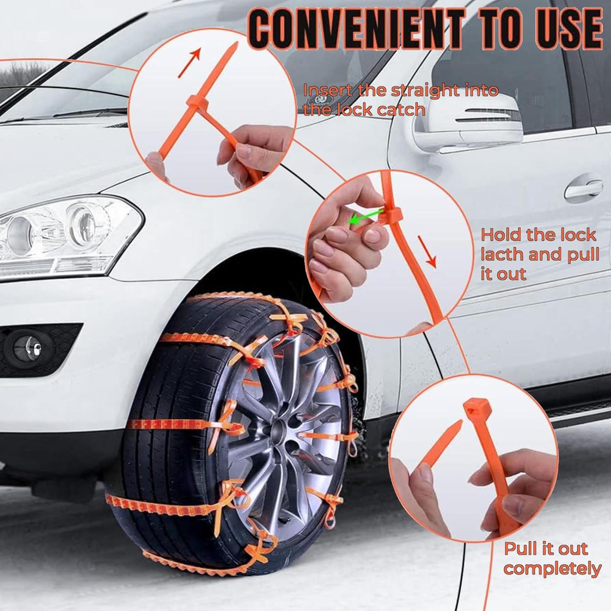 Universal Anti-Skid Snow Tire Chains - 20PCS Set for Winter Driving on Snowy & Muddy Roads