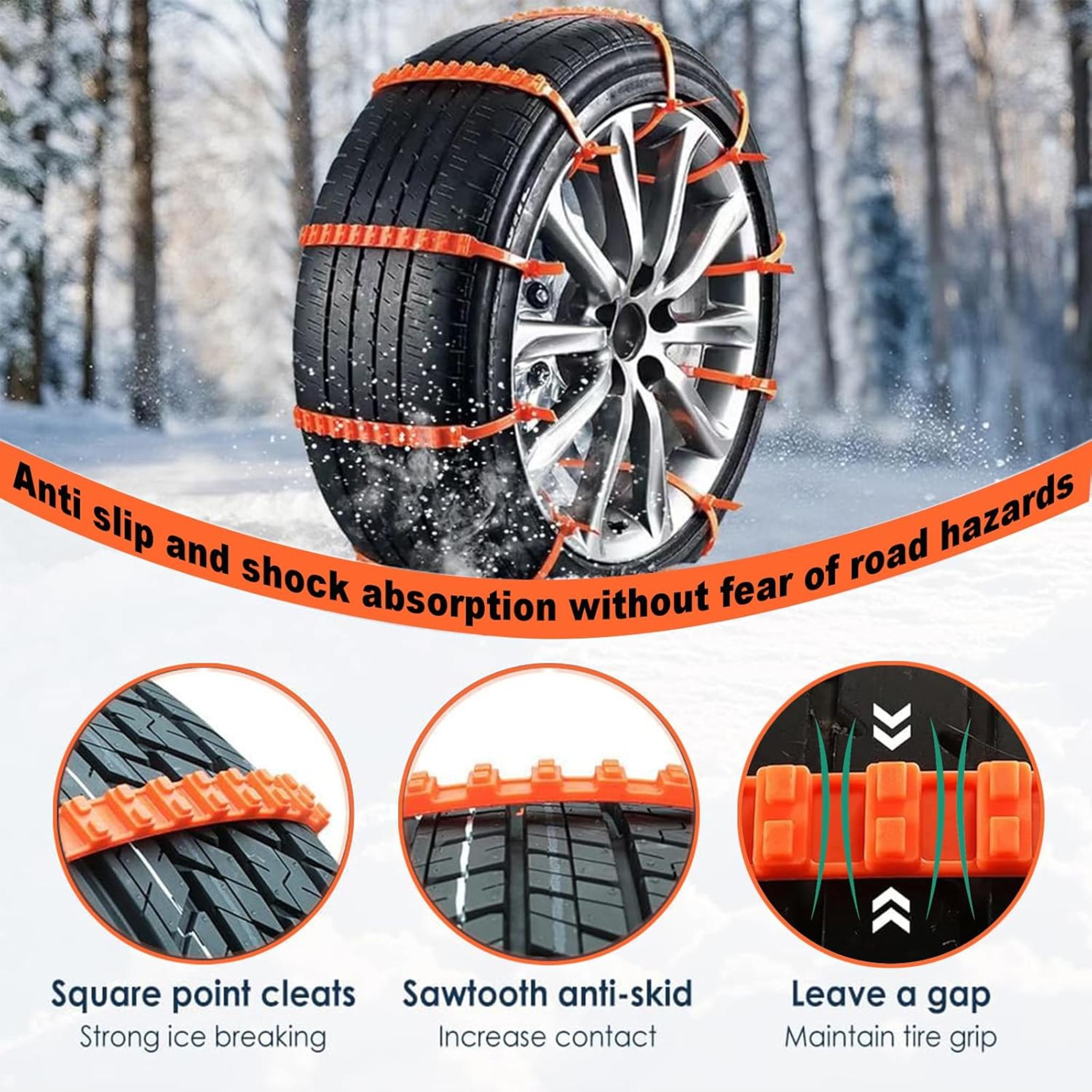 Universal Anti-Skid Snow Tire Chains - 20PCS Set for Winter Driving on Snowy & Muddy Roads