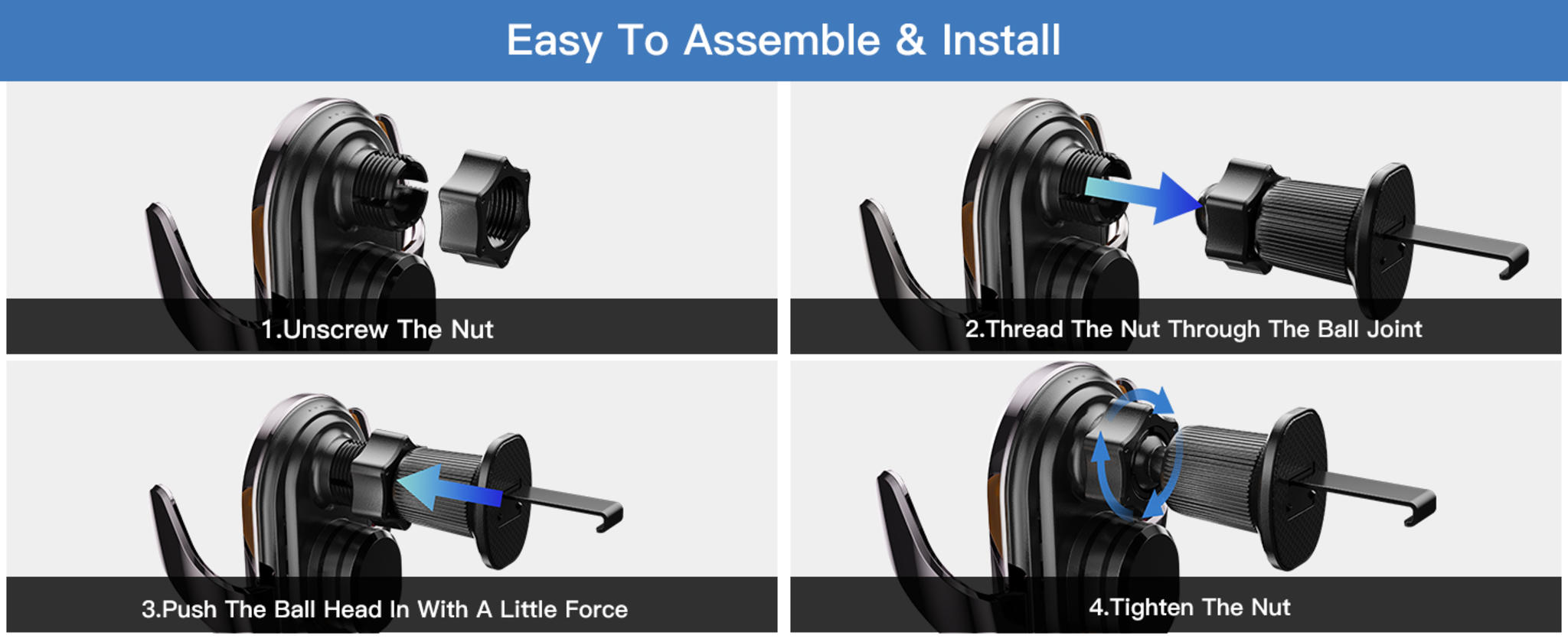 15W Fast Wireless Car Charger with Auto Clamping Phone Holder Mount image 9