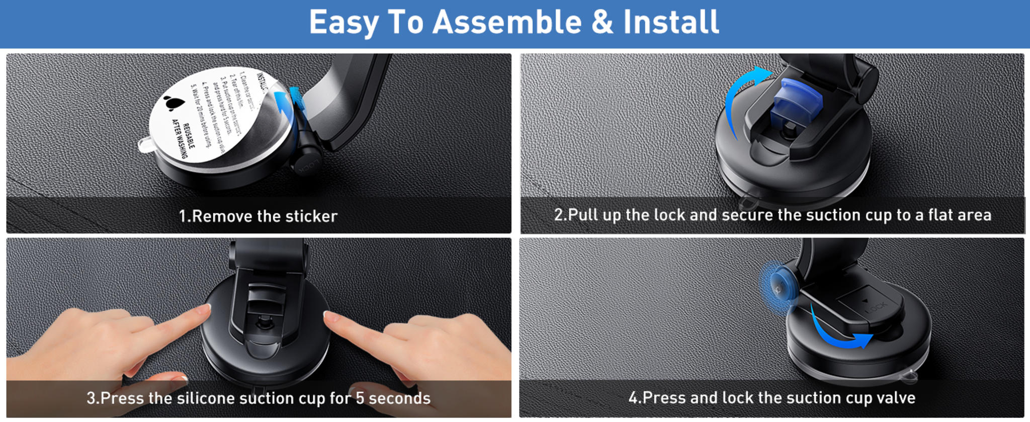 15W Fast Wireless Car Charger with Auto Clamping Phone Holder Mount image 10