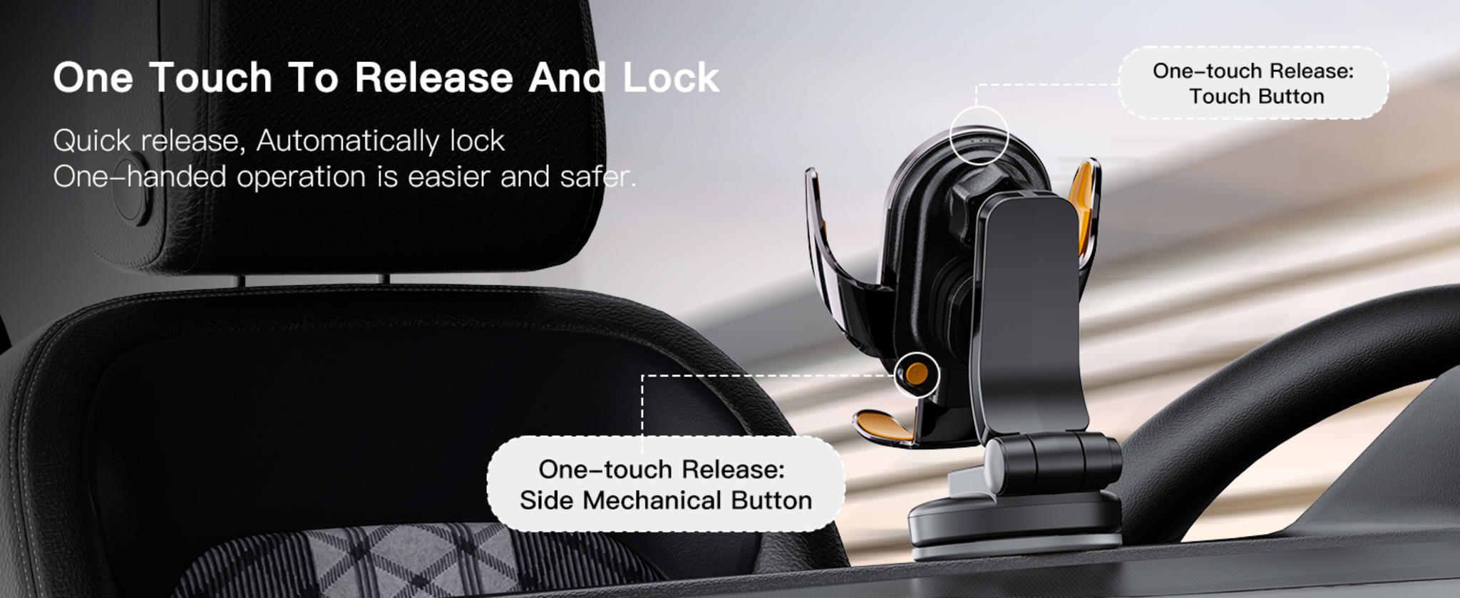 15W Fast Wireless Car Charger with Auto Clamping Phone Holder Mount image 11