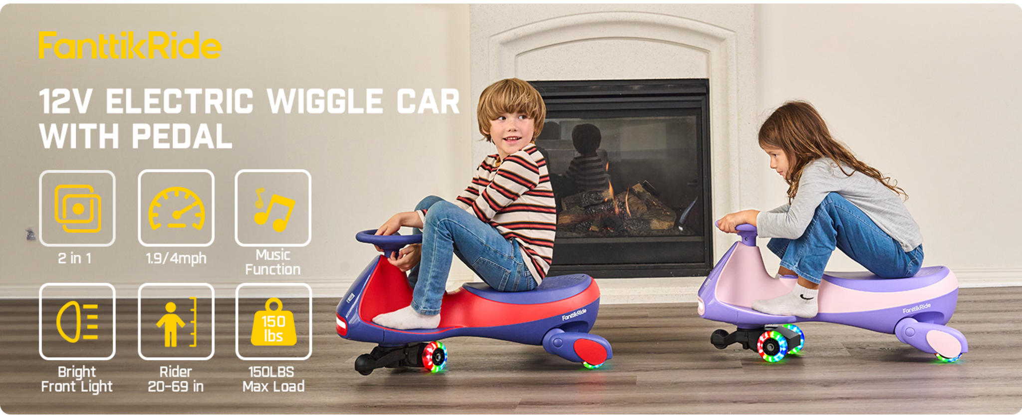 Electric Wiggle Car with Pedal - 2-in-1 Swing Car with 360° Steering & Bluetooth image 28