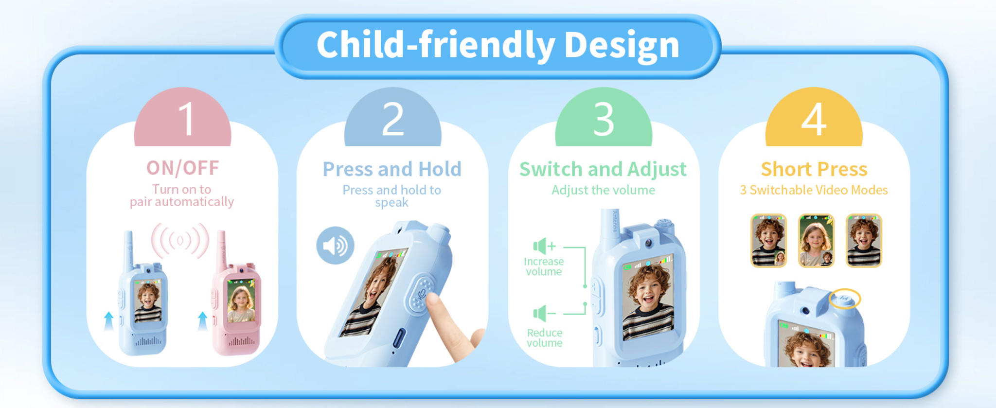 Kids Video Walkie Talkie 2-Pack: Rechargeable Toy with HD Camera & Voice Changer image 8